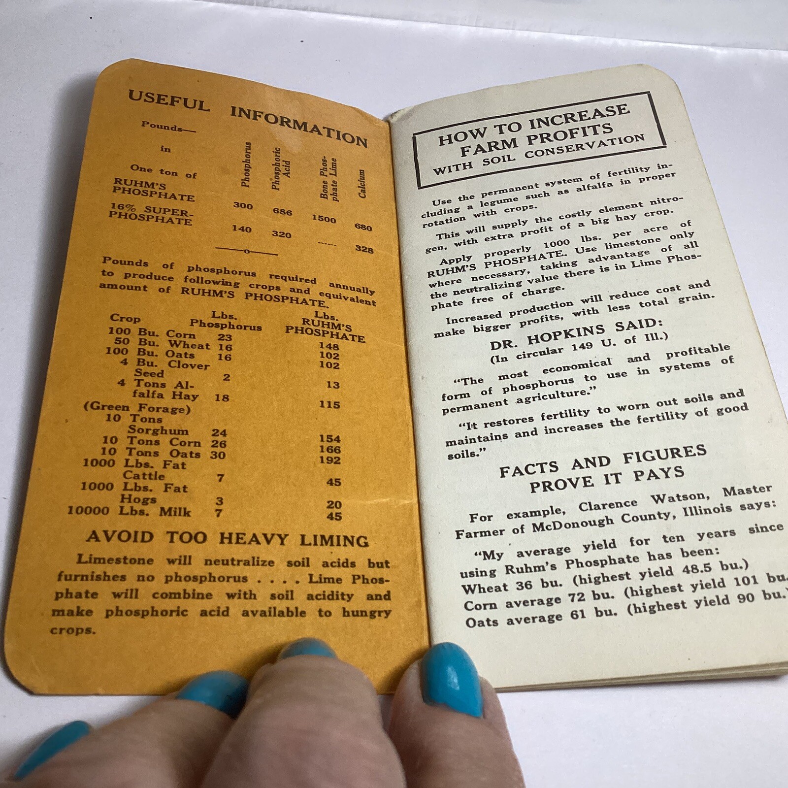 1938 FARM POCKET NOTEBOOK HOW TO INCREASE FARM PROFITS RUHM PHOSPHATE CO TN