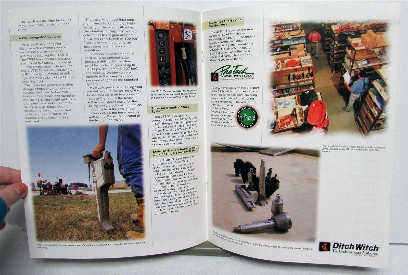 1997 Ditch Witch JT3510 Directional Boring Specs Construction Sales Brochure