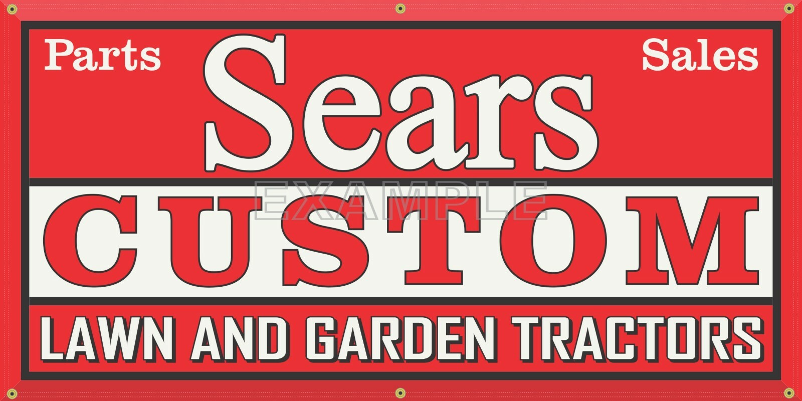 SEARS CUSTOM RIDING LAWN GARDEN TRACTOR VINTAGE SIGN REMAKE BANNER SIZE OPTION