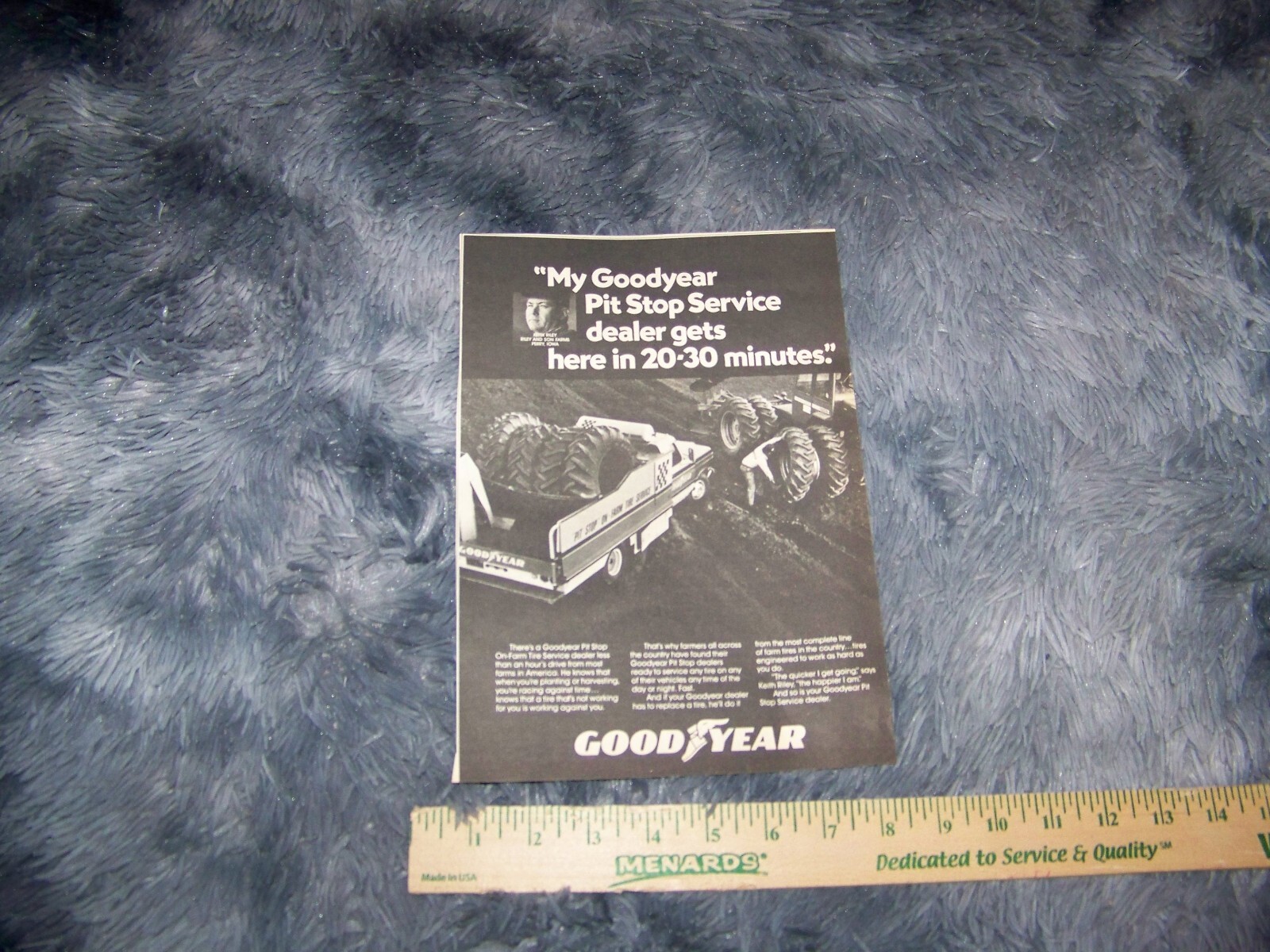 Goodyear Farm Tire Service / Agricultural Print Ad from Magazine Vintage 1977