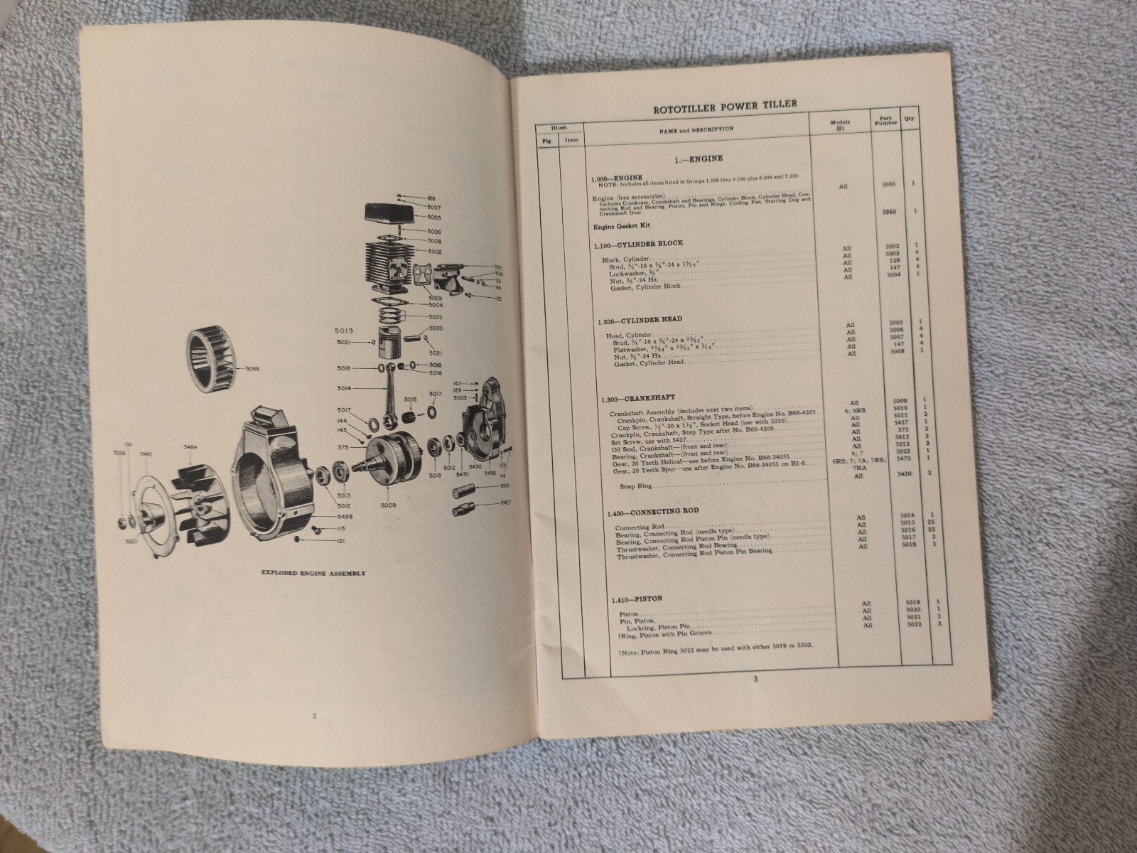 Vintage Frazer Farm Equipment Co. ORIGINAL Rototillers Parts Book