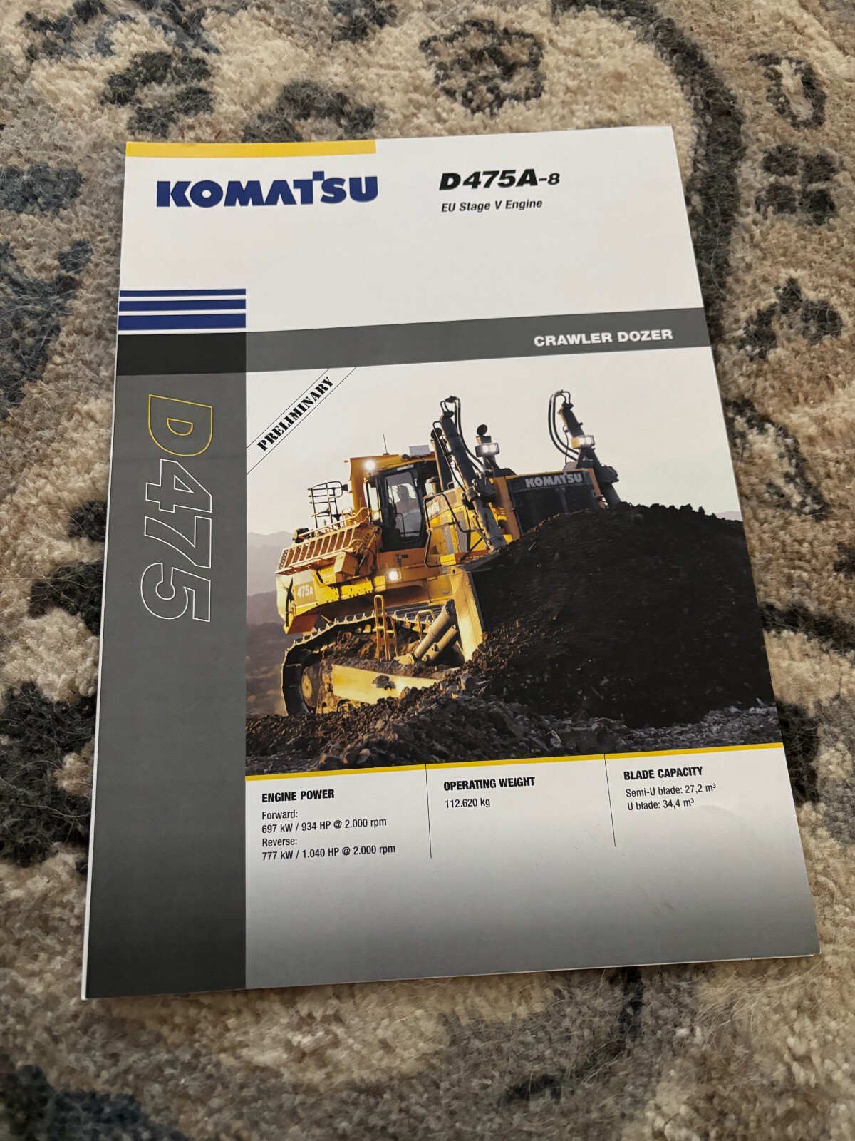 Komatsu D475A Crawler Tractor Dozer Brochure FCCA25
