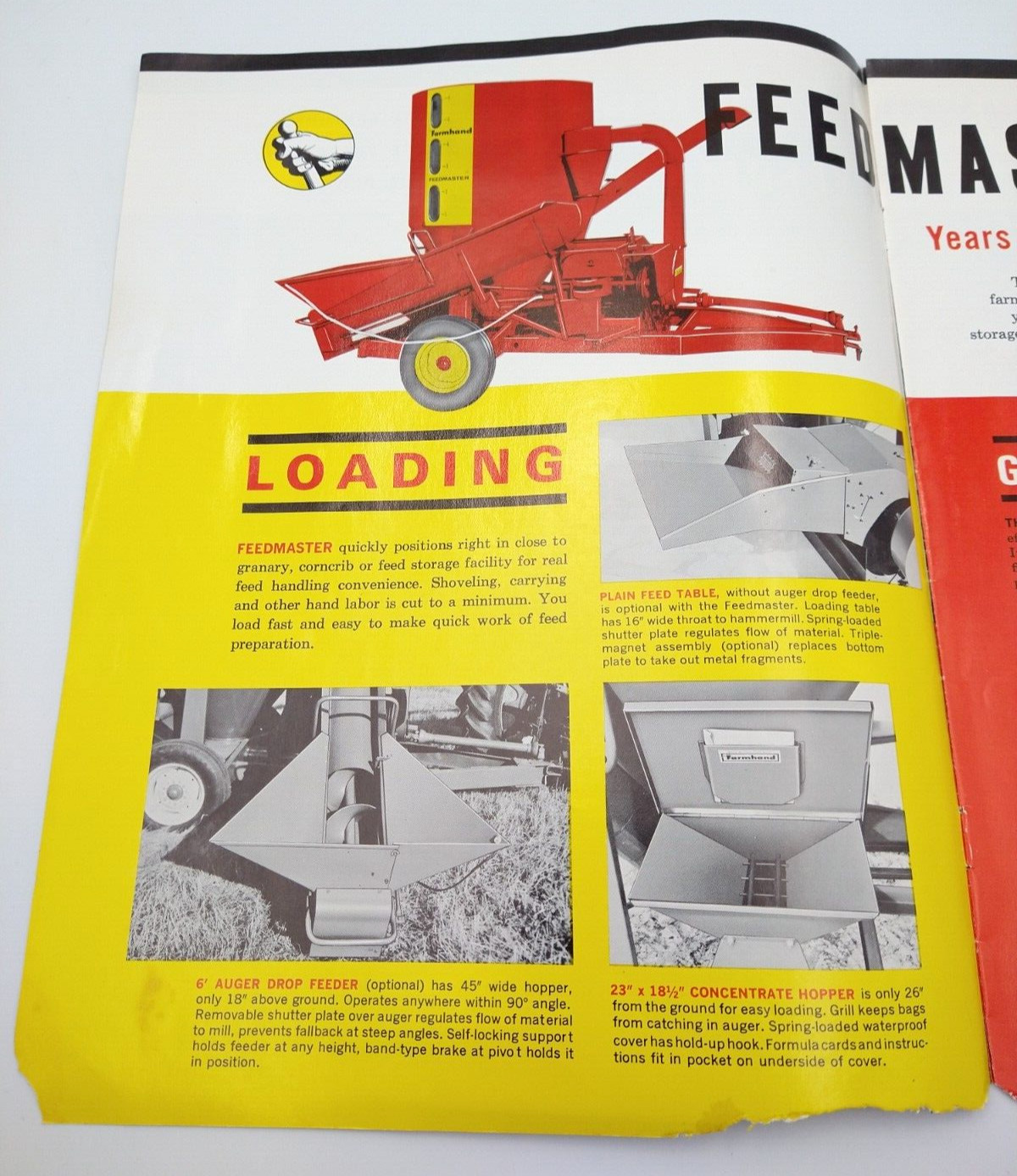 VTG 1960s Farmhand Feedmaster Dealer Sales Brochure 8 pg 8.5&Prime;x11&Prime; Grinder Mixer