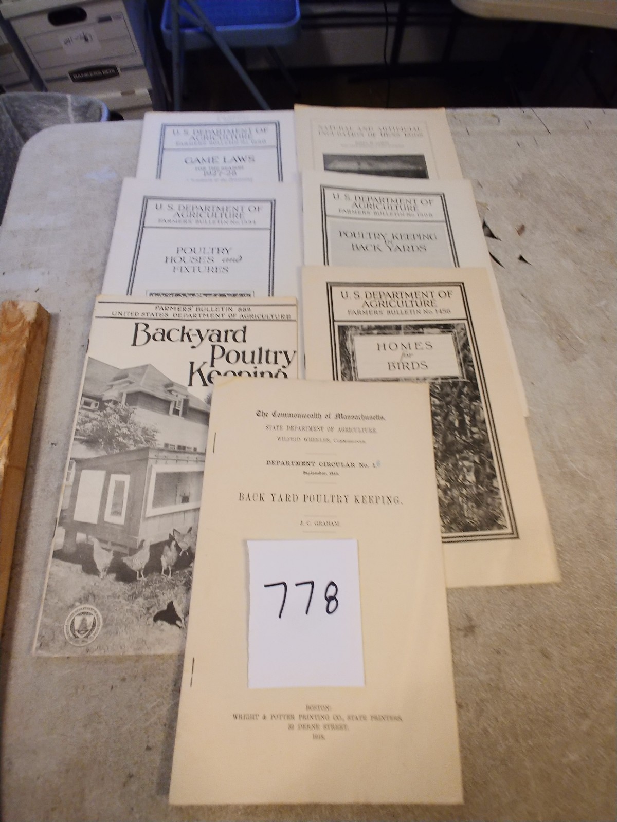 7 DEPARTMENT OF AGRICULTURE BOOKLETS On POULTRY AND BIRDS 1917 -1928
