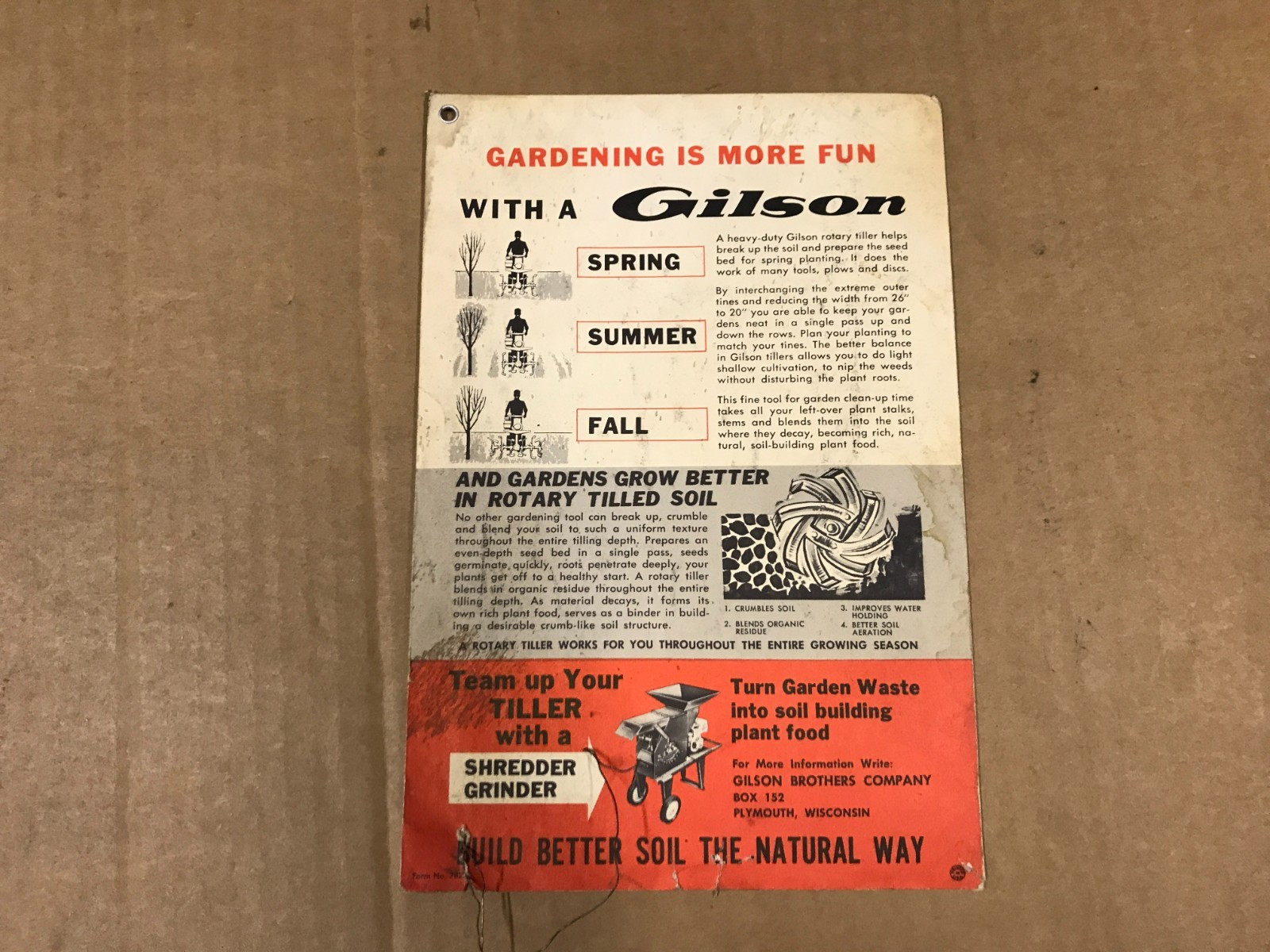 Vintage Gilson Brothers Corportal/Suburban Rotary Tiller Owner&rsquo;s Guide