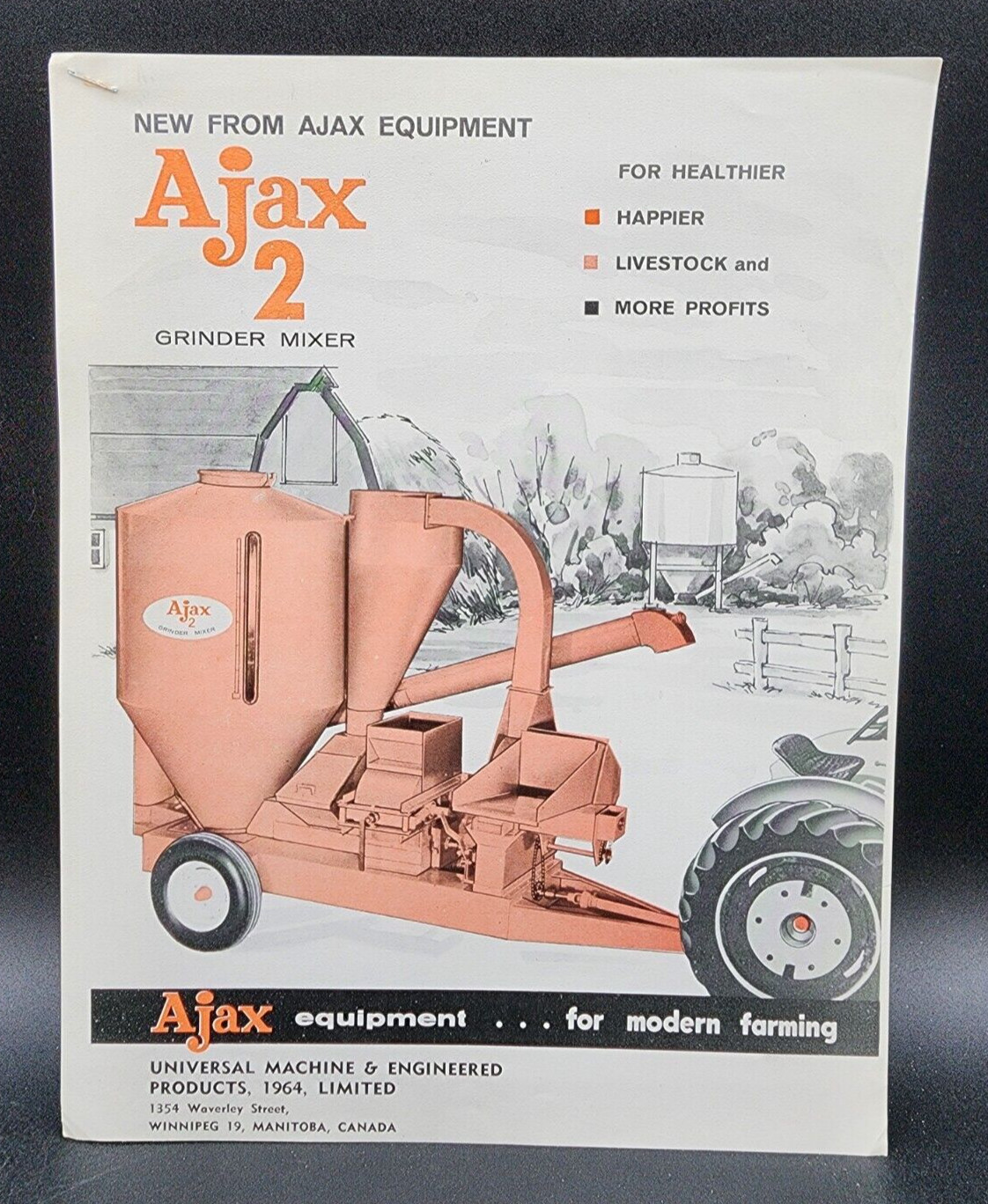 Ajax Equipment Grinder Mixer Universal Sales Salesman Dealer Brochure 2pgs