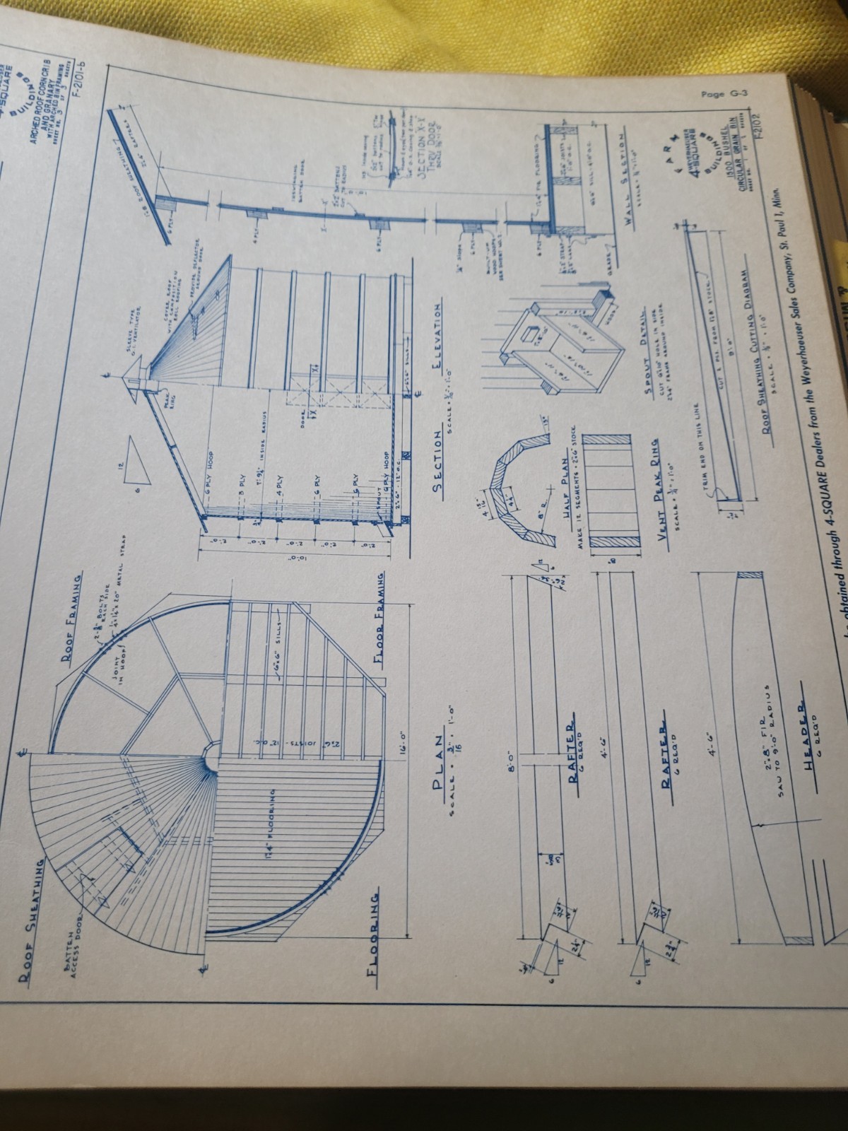 Original WEYERHAEUSER 4 Square Farm Building Service Oblong Book Portfolio