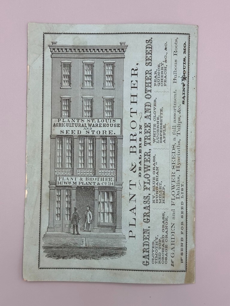 1859 KIRBY American Little Buffalo IRON HARVESTER Farm Advertising ST LOUIS