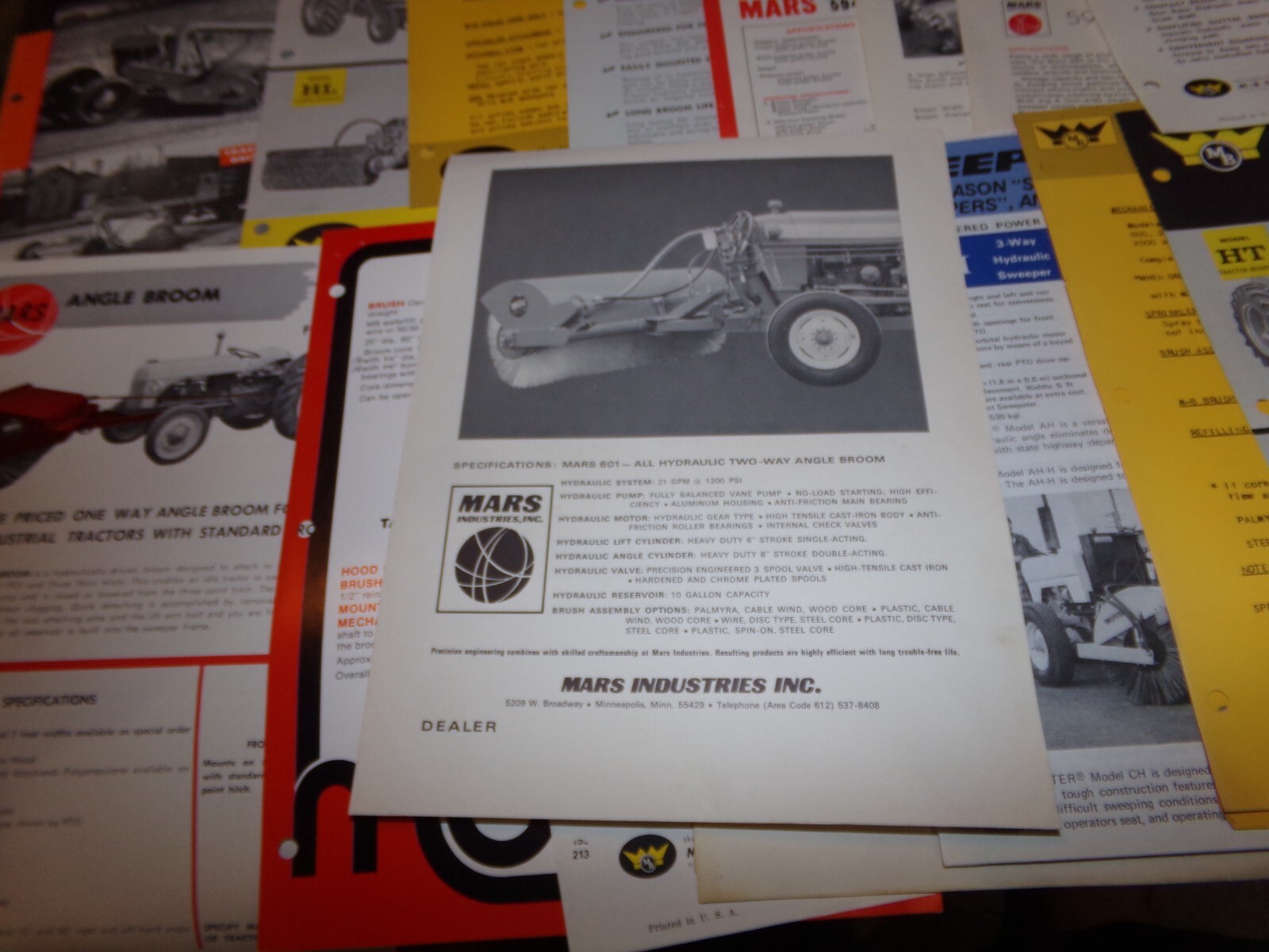 16-lot 1960&rsquo;s-2010&rsquo;s assorted sweeper brochures in good shape used
