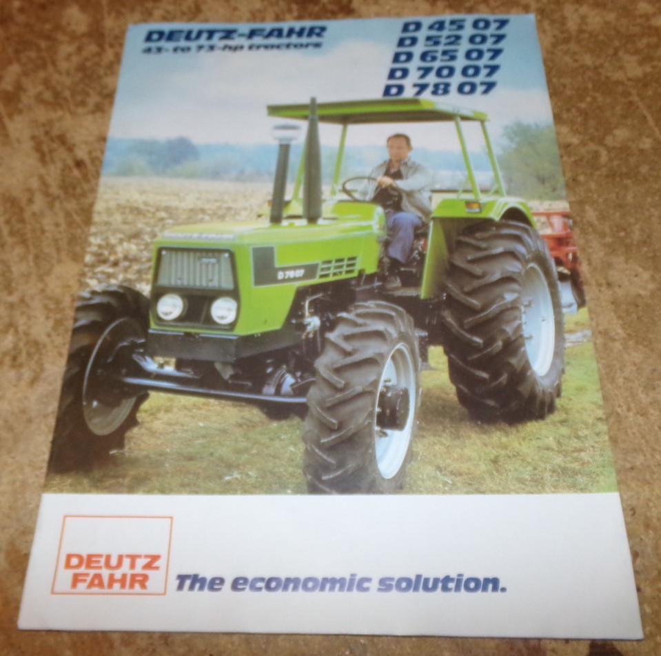 1984 deutz-fahr 43-73 hp tractors brochure in good shape used