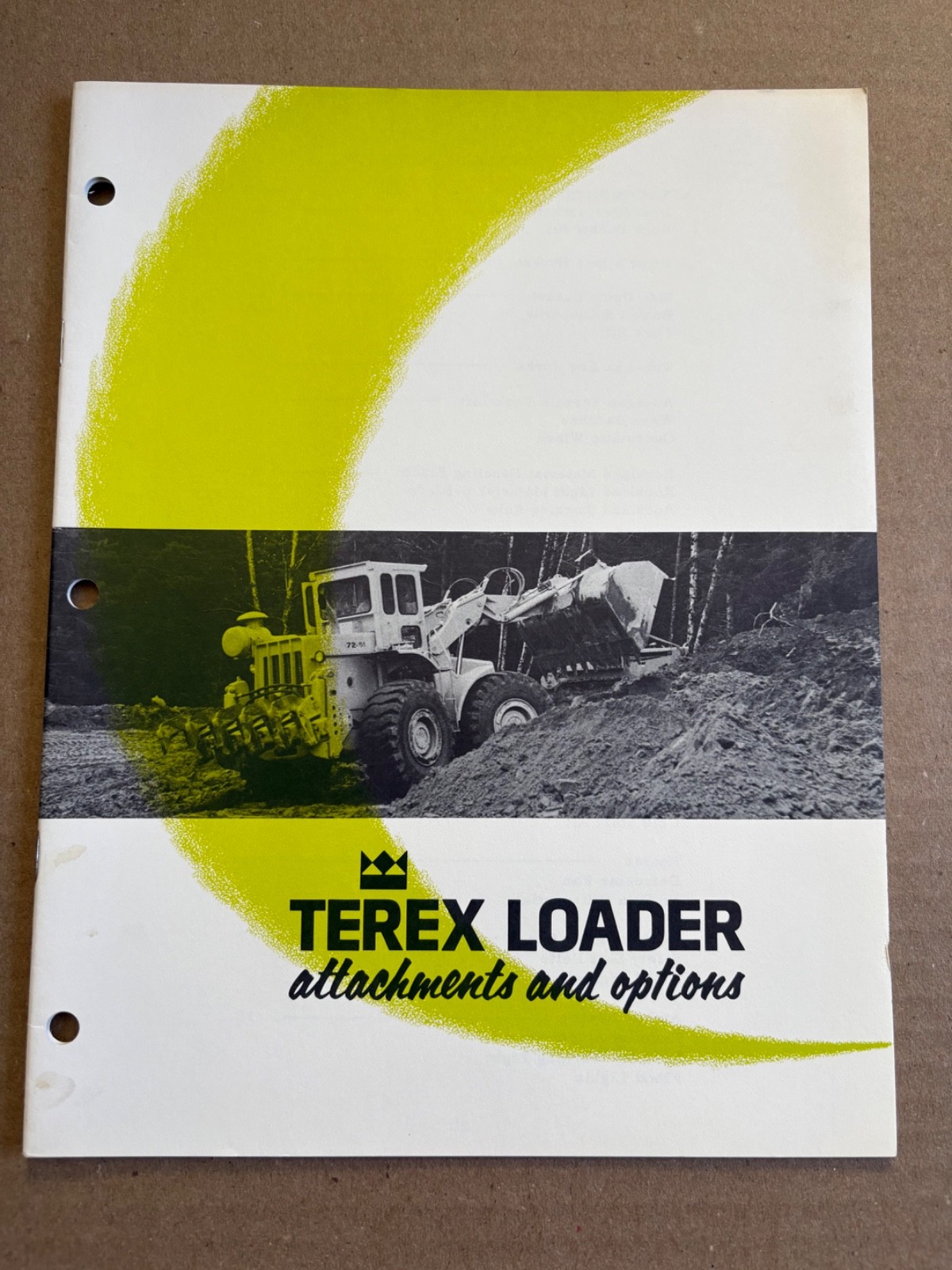 Original Terex Loader Attachments & Options Catalog Sales Brochure
