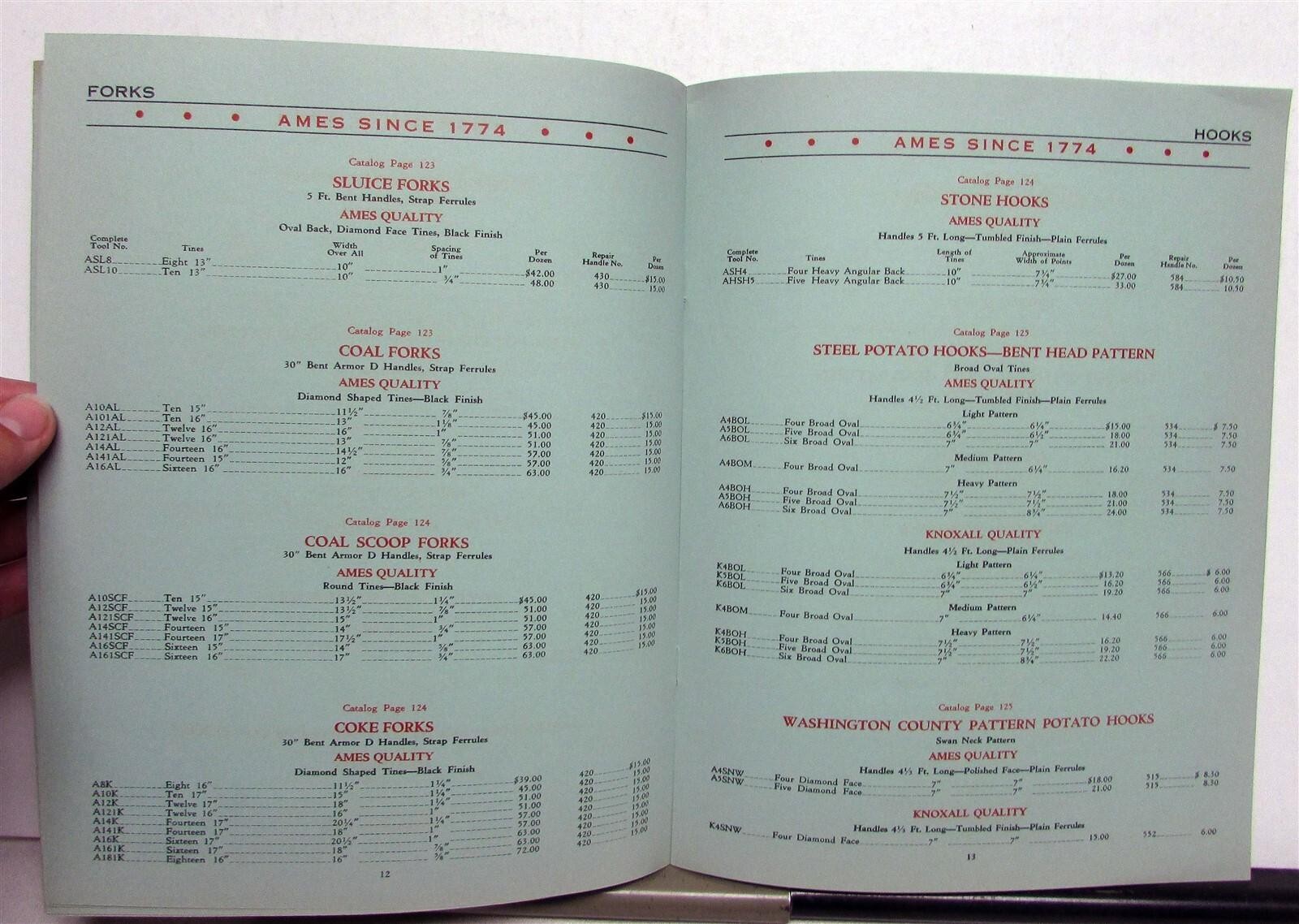 1939 Ames Baldwin Wyoming Forks Hoes Rakes Pricing Order Codes Sales Catalog