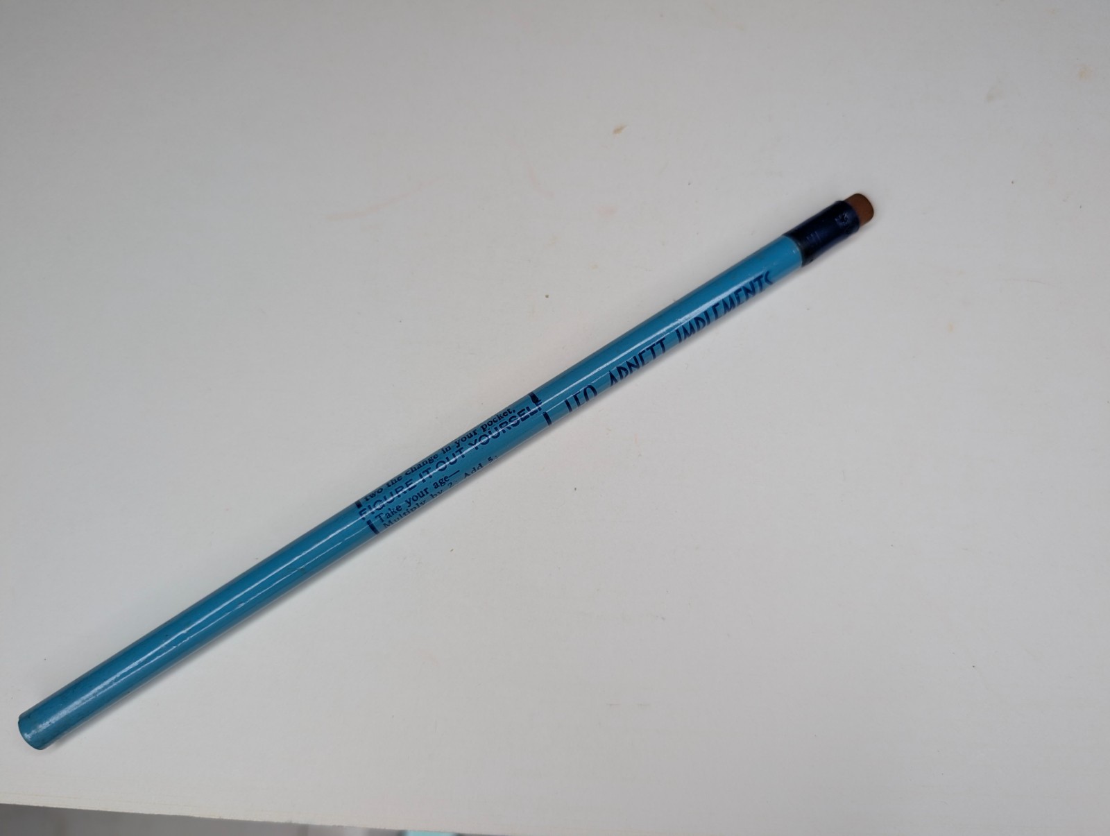 c1950s La Porte City Iowa Leo Arnett Implements Advertising Pencil Farm IA Math
