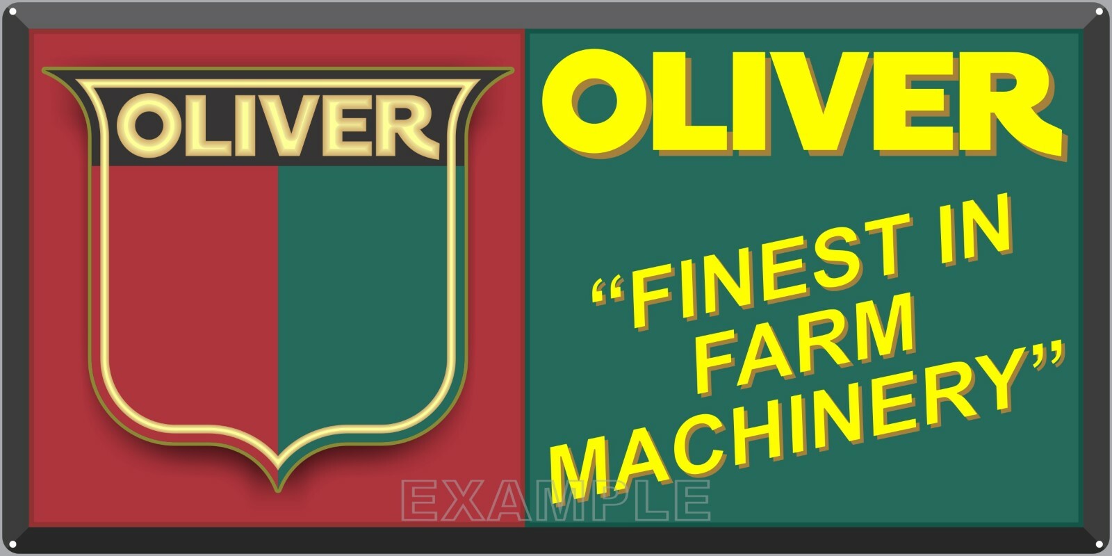 OLIVER TRACTORS FARM MACHINERY DEALER VINTAGE SIGN REMAKE ALUMINUM SIZE OPTIONS
