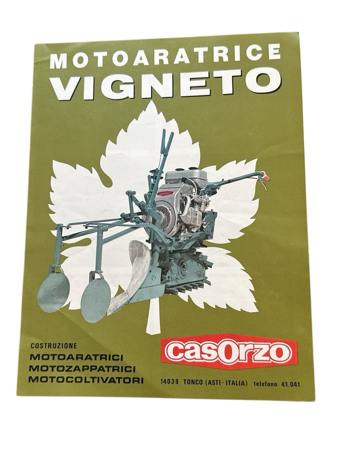 Vintage Casorzo Vigneto Motoaratrice Brochure Vineyard Tractor Catalog