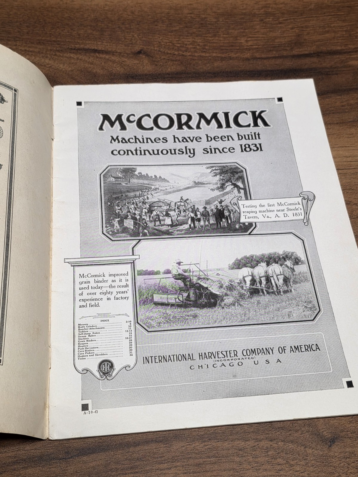 Early 1900s McCormick Tractor Catalog Brochure A-10-G Very Nice!!