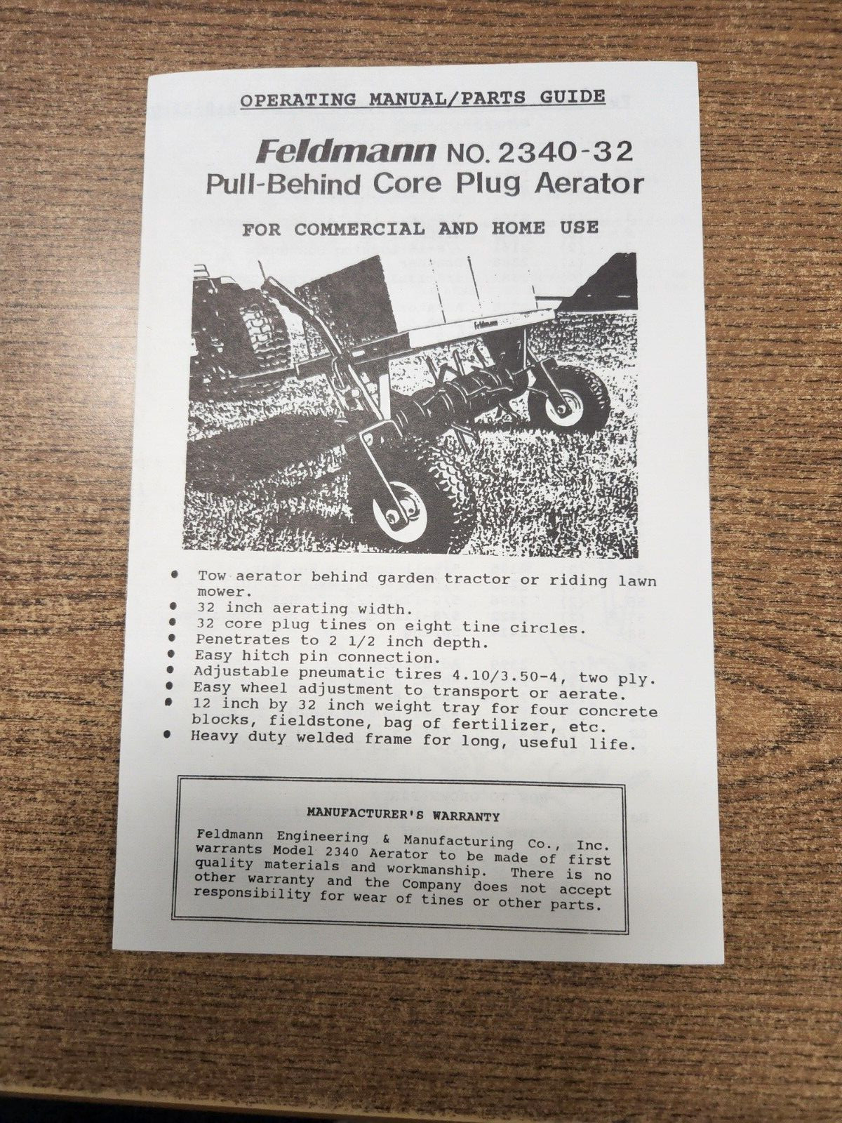 Feldmann advertising: Portable Augers, Aerator Manual, and the Devil Stick