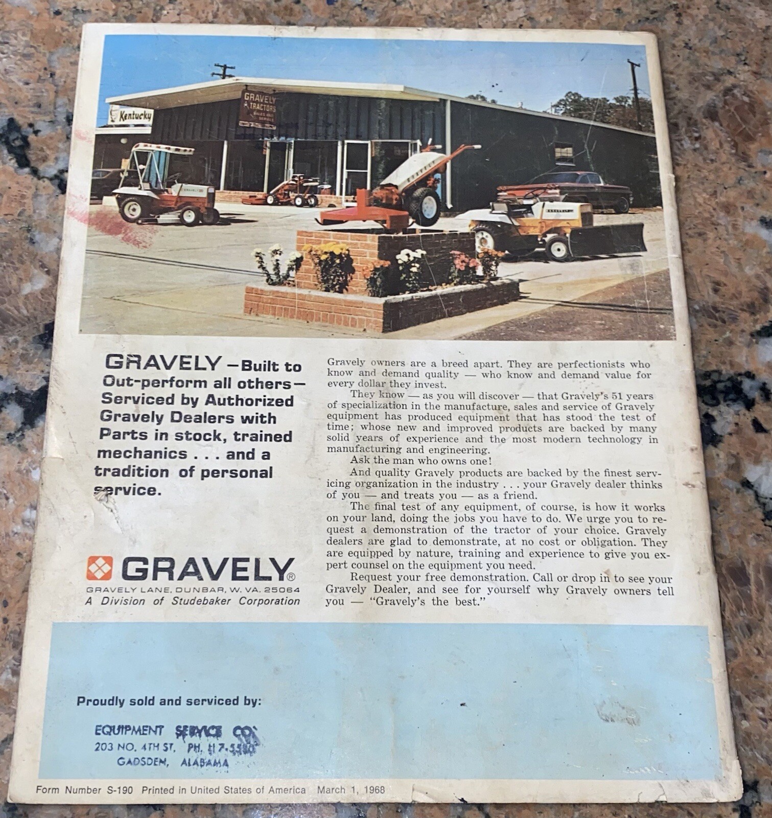 1968 Gravely Real Satisfaction Brocedure 31 pages 8.5” x 11”