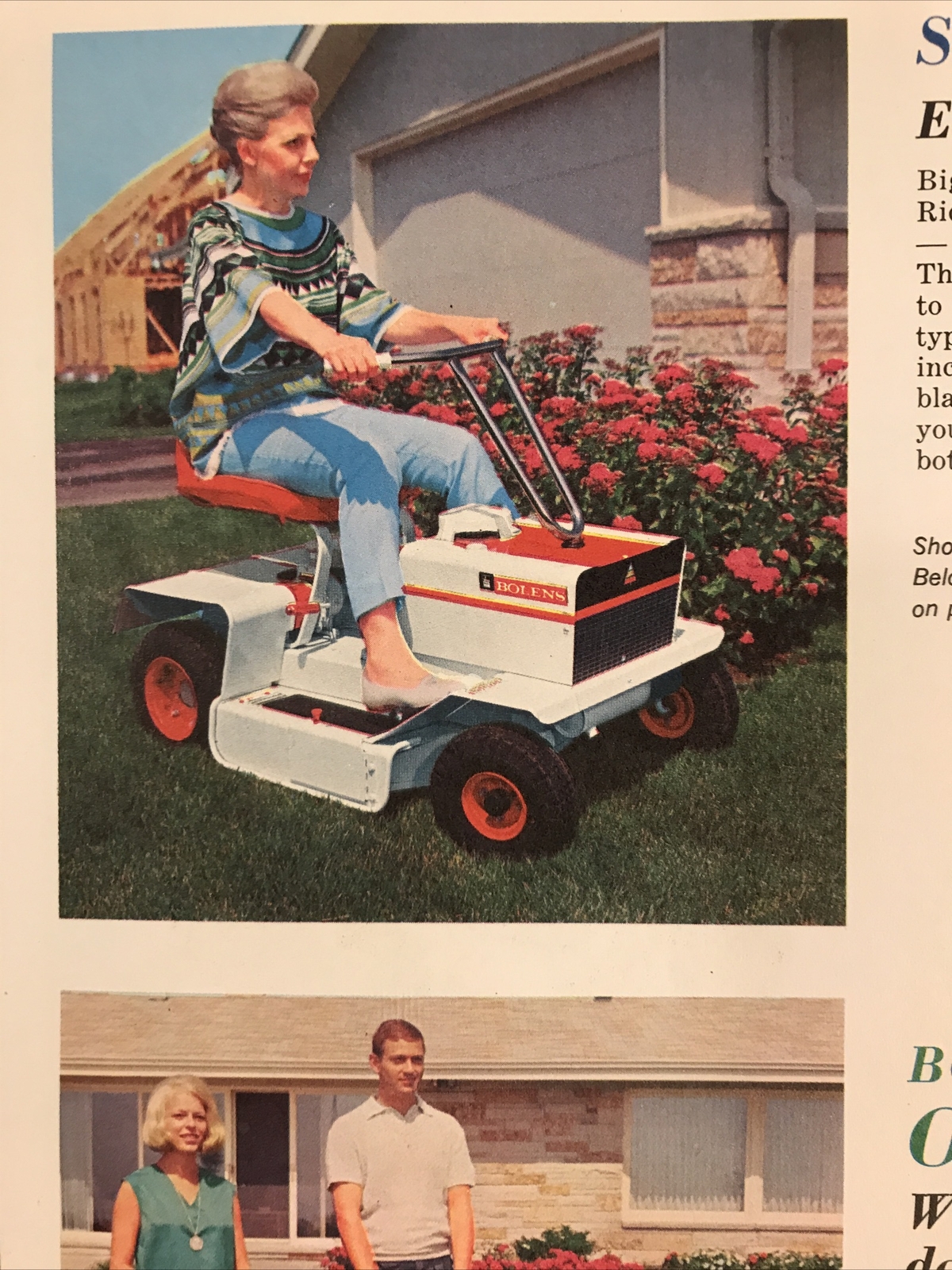 1965 VINTAGE ORIGINAL BOLENS LAWN GARDEN ESTATE KEEPER TRACTOR COLOR BROCHURE