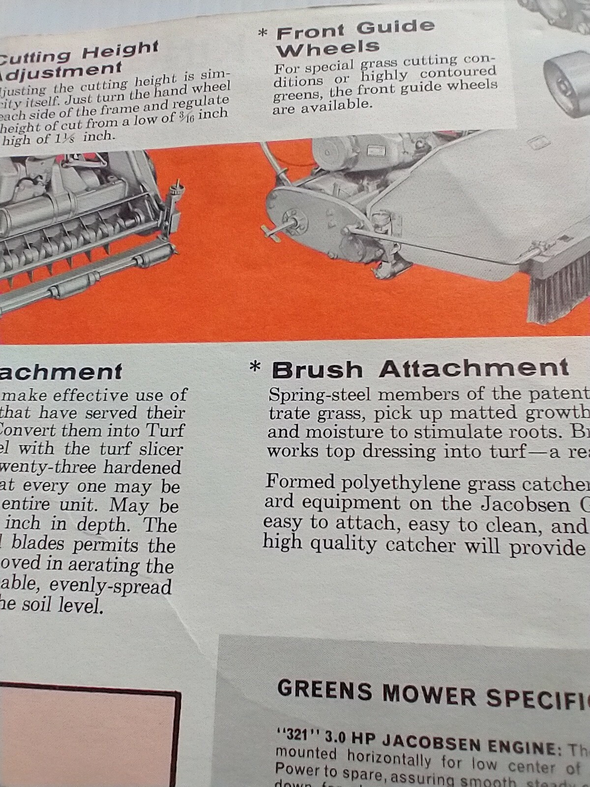 Vintage 1960&rsquo;s Jacobsen Golf Course greens Mower advertising Pamphlet