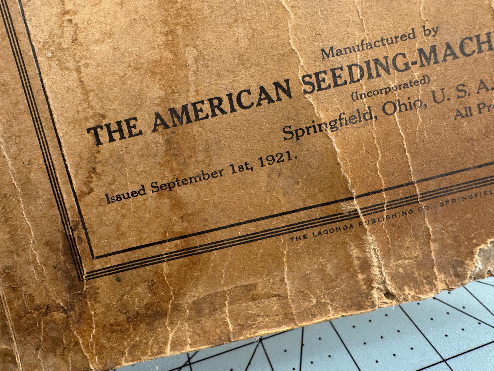 1921 American Seeding-Machine Superior Grain Drill 2 Horse And Larger Book