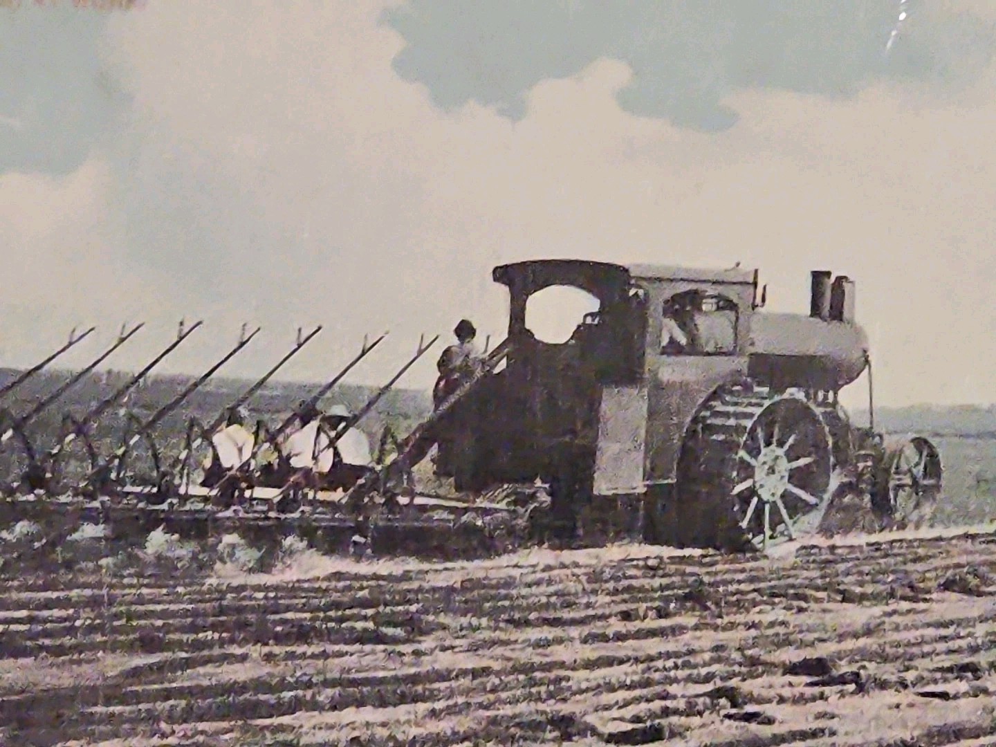 Vintage A Steam Plow in Action Postcard Posted 1913