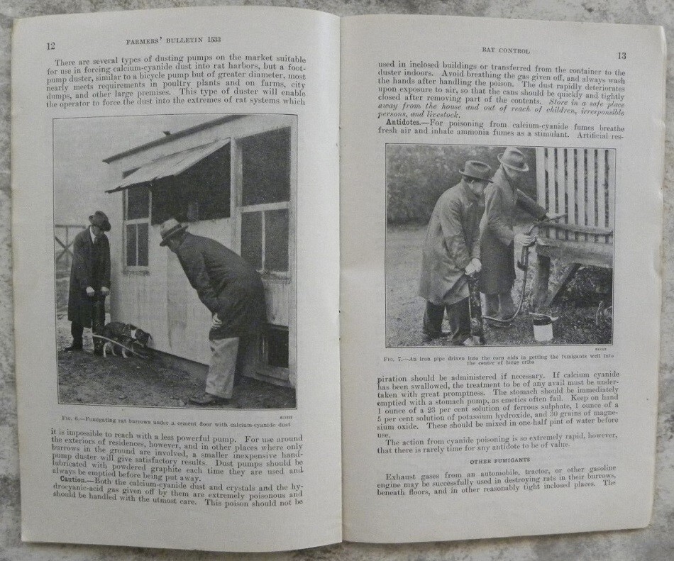 1927 Farm Rat Control, USDA Agriculture Farmers Bulletin Booklet
