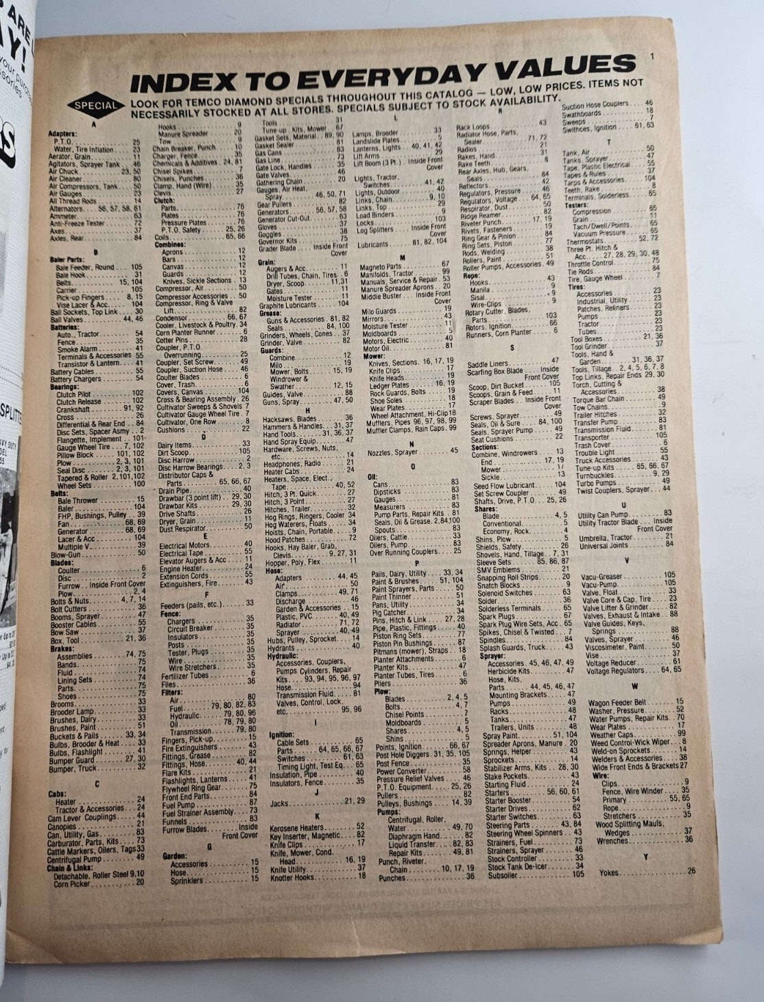1982 Temco Tractor Parts Catalog Brusnahans