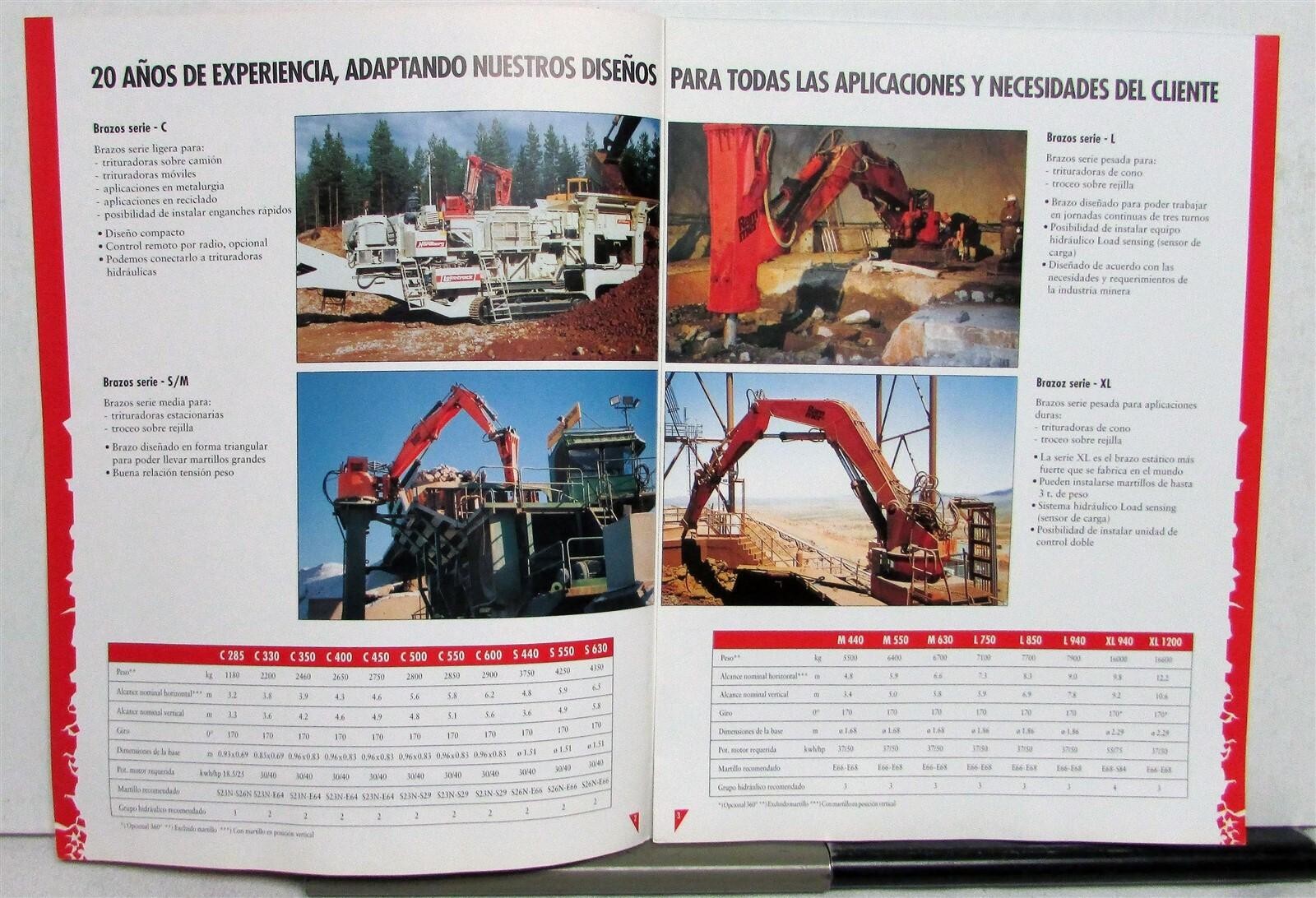 1990s Rammer Hydraulic Hammer Sales Brochure SPANISH TEXT