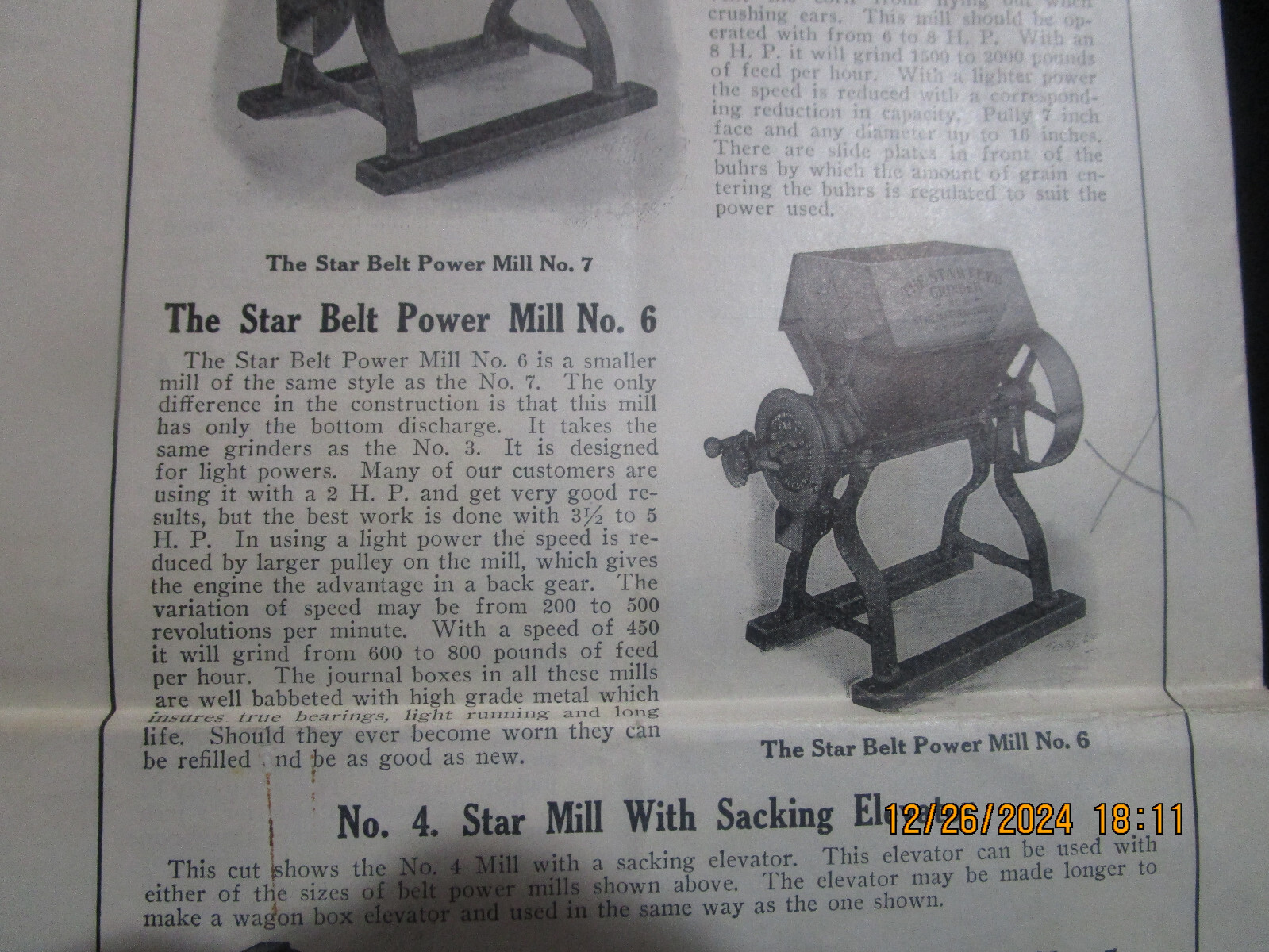 NEW LEXINGTON OHIO, The Star Manufacturing Co. Advertising Feed Grinders c1910