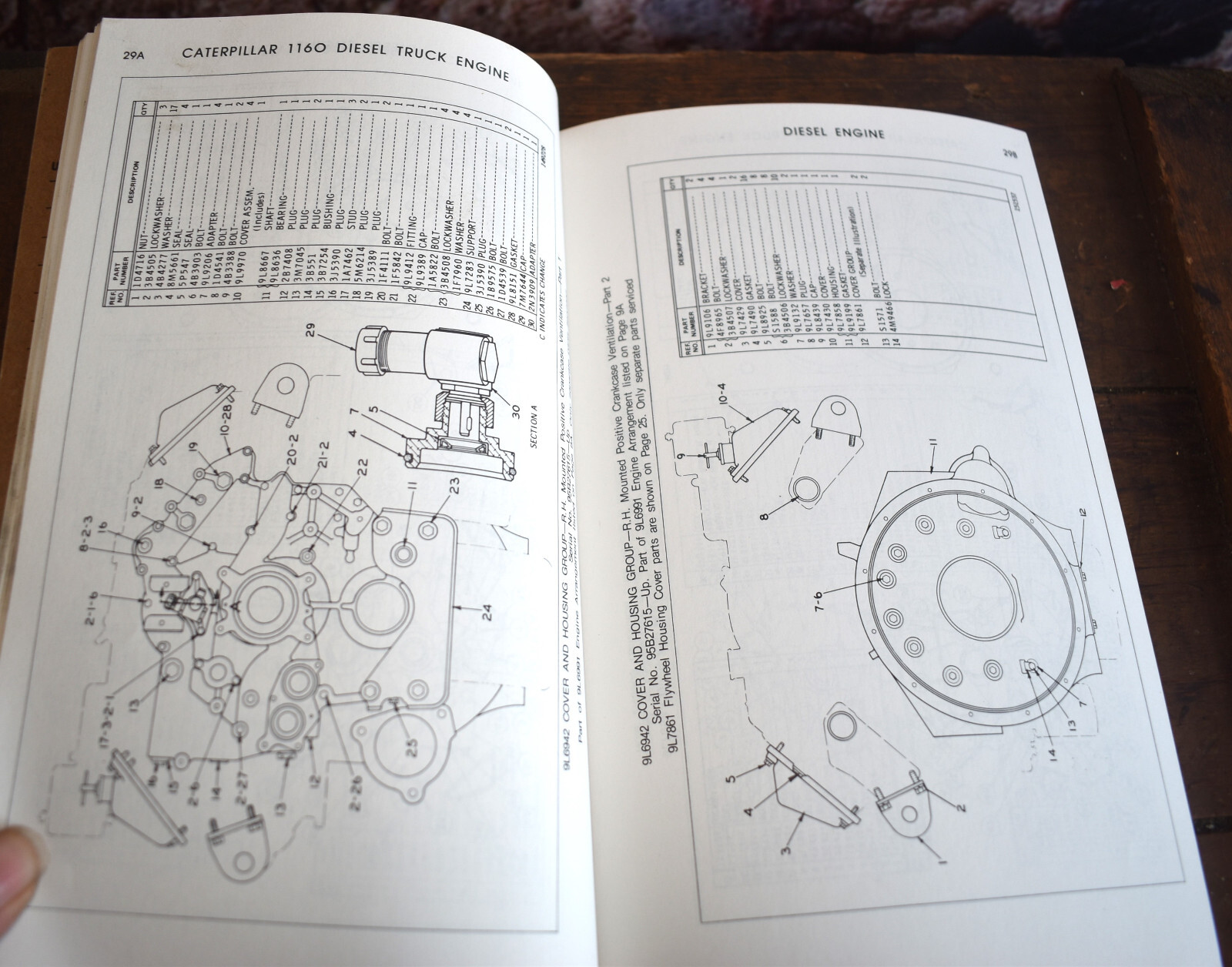 1975 Caterpillar 1160 Diesel Truck Engine Parts Book Catalog