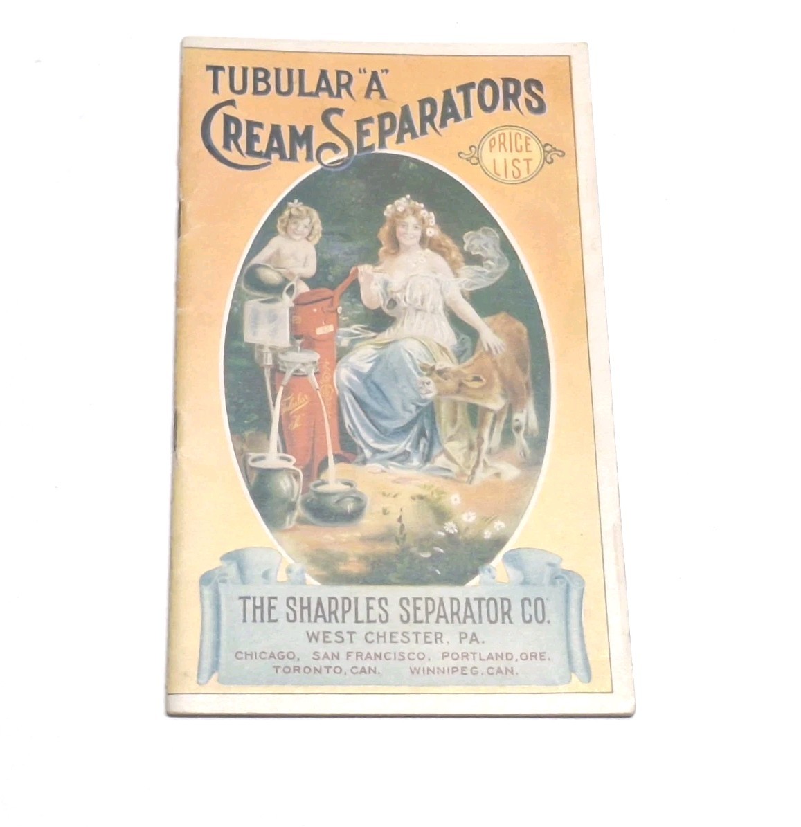 Tubular A Cream Separator The Sharples Co West Chester PA Early Price List Rare
