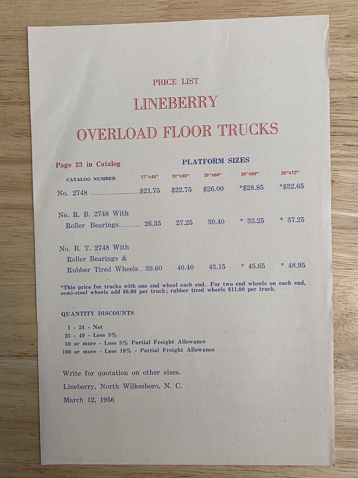 1956 Lineberry Woodworking Cutters Brochure + Paperwork + Letter