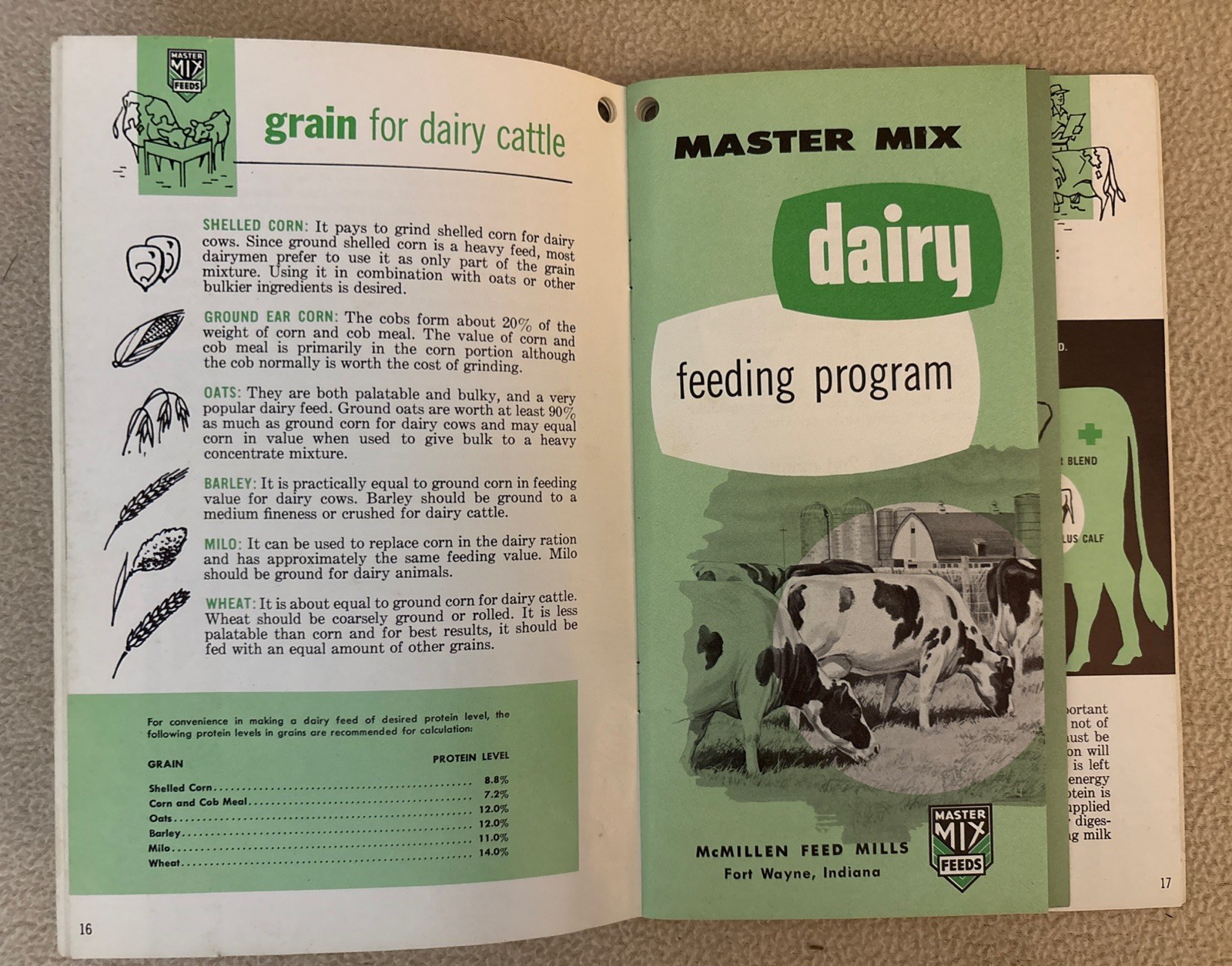 Vintage 1950 McMillen Feed Mill Management Manual for Dairy Cattle