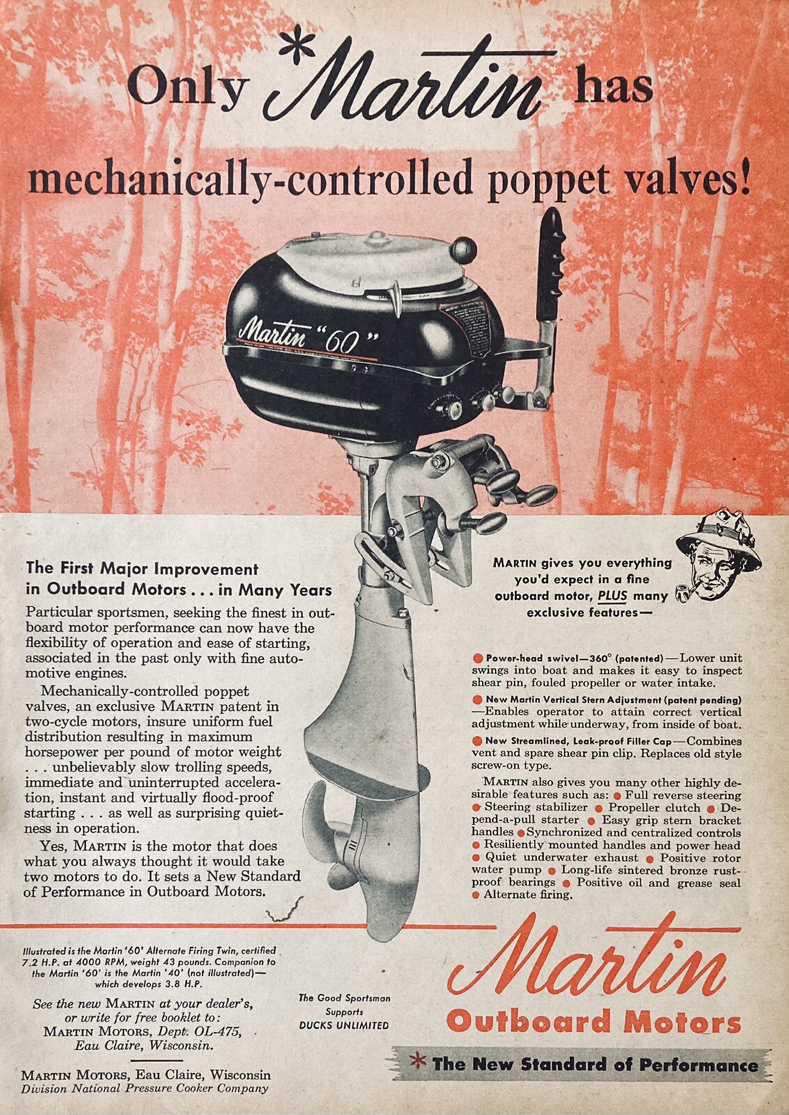 1947 AD(XH2)~MARTIN MOTORS, EAU CLAIRE, WIS. MARTIN “60” OUTBOARD MOTOR
