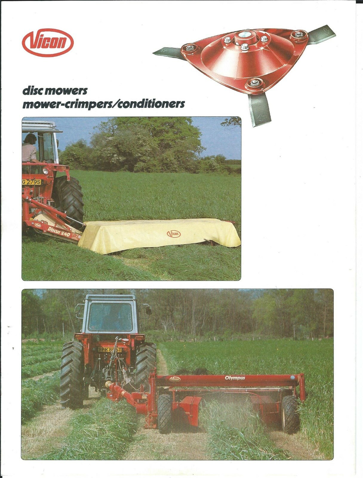 Farm Equipment Brochure – Vicon – CM 165 et al – Mower Conditioner c1981 (F6932)