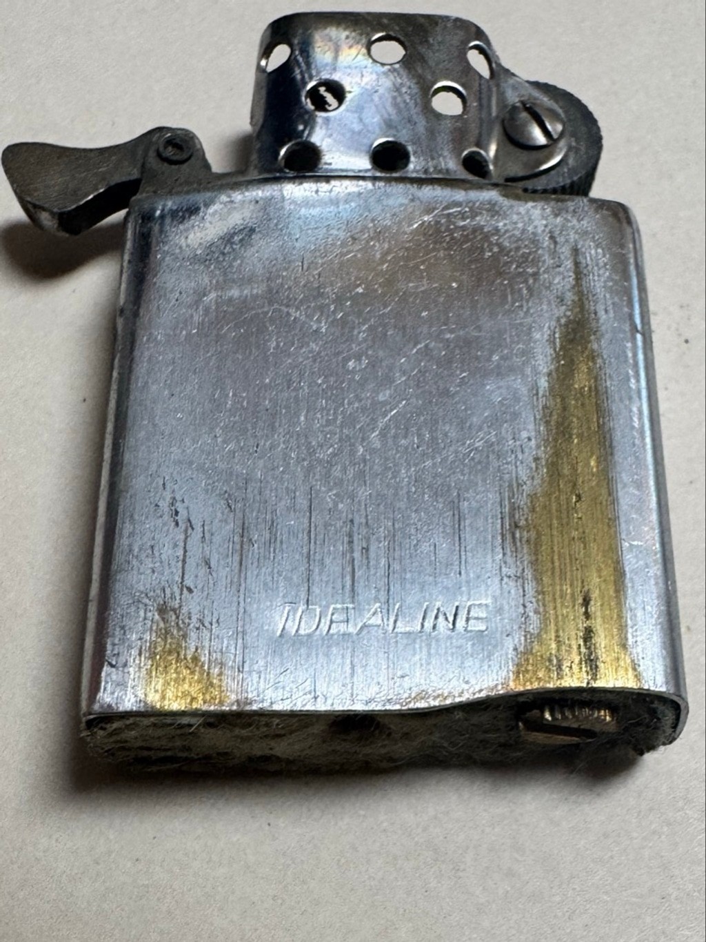 Idealine Silver Advertising Lighter Fletcher Limestone Co. North Carolina NC
