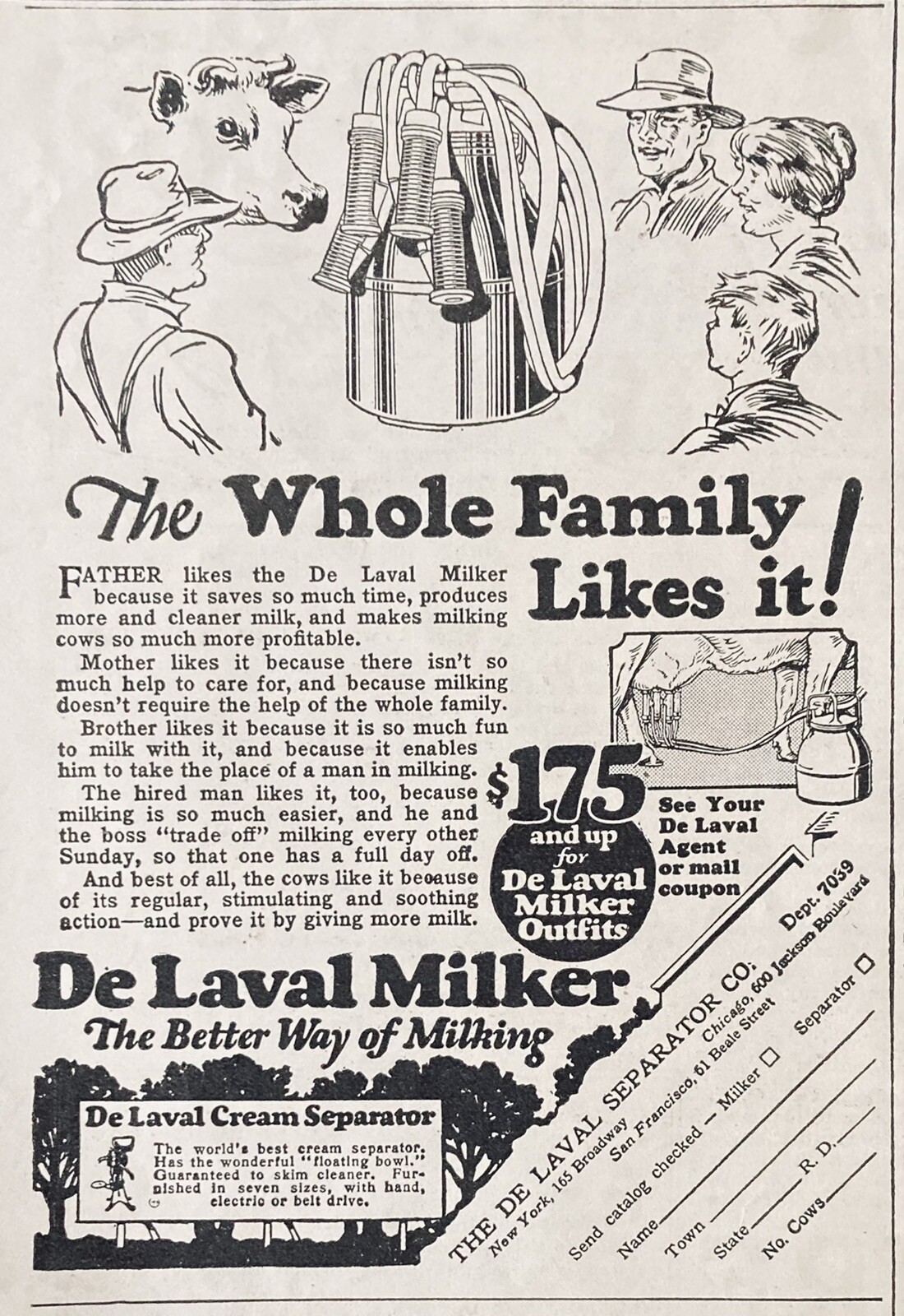 1926 AD.(XH6)~DE LAVAL SEPARATOR CO. CHICAGO. CREAM SEPARATOR