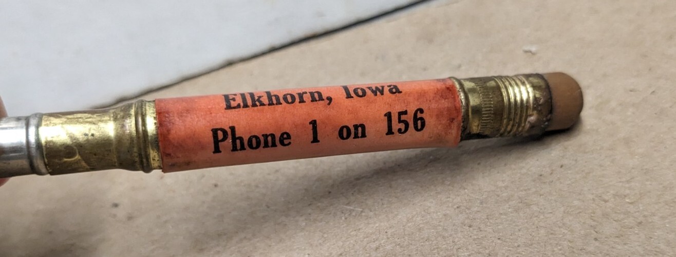 Vintage Herb&rsquo;s Hog Market Phone 1 Elkhorn Iowa Ia Bullet Pencil