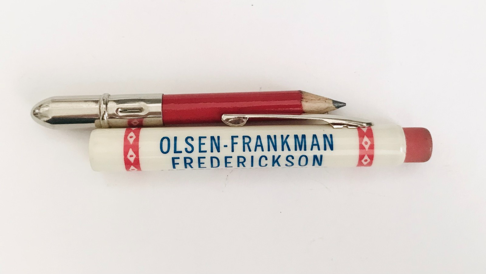 1930-50s Olsen-Frankman Frederickson Livestock Comm Sioux Falls SD Bullet Pencil