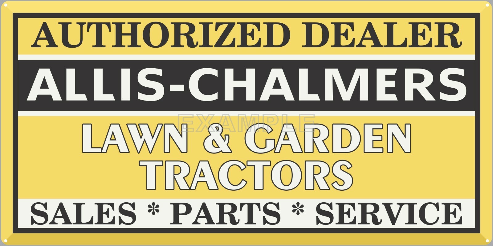 ALLIS CHALMERS LAWN GARDEN TRACTOR DEALER SIGN REMAKE ALUMINUM SIZE OPTIONS