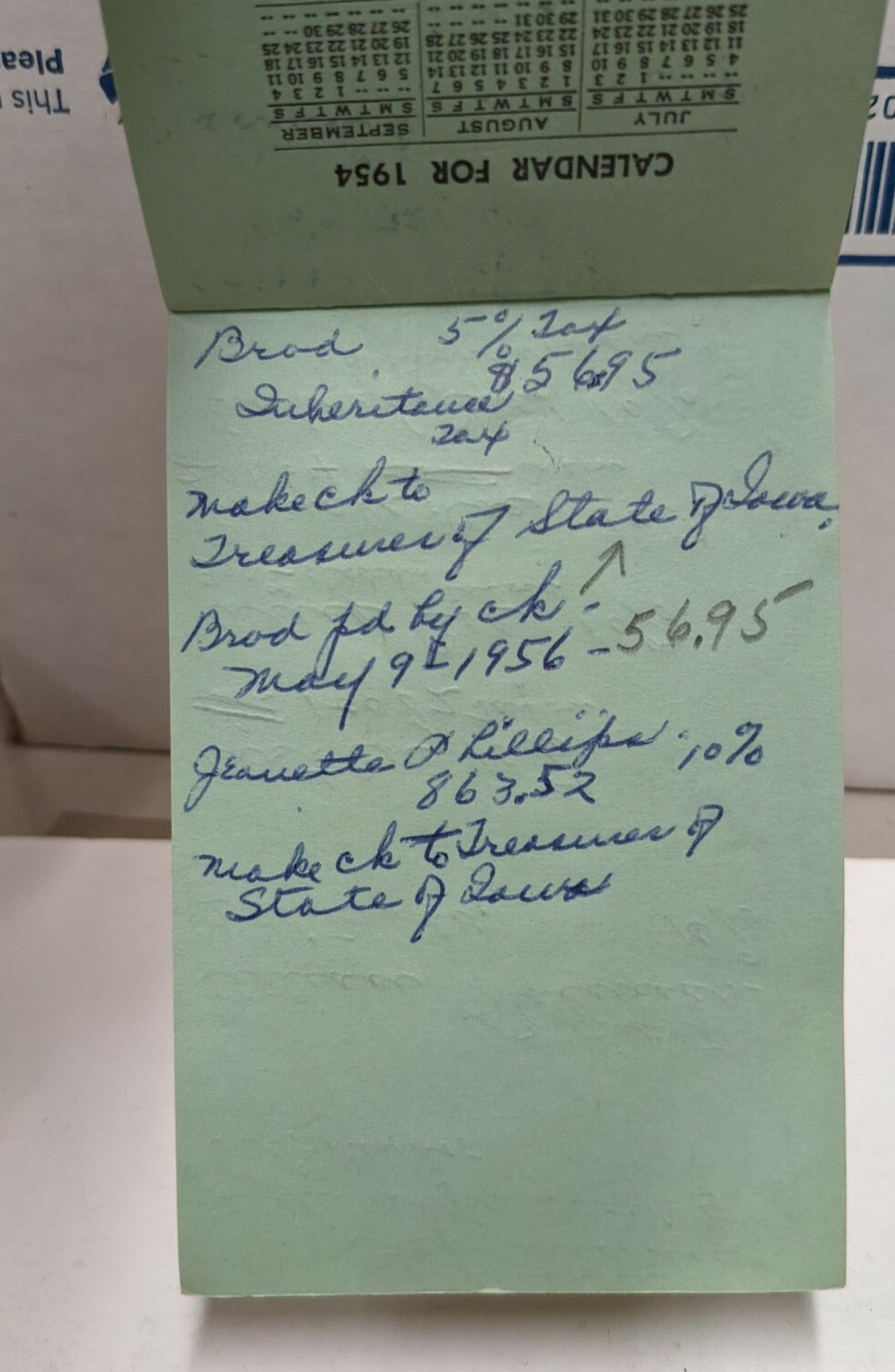 1954-1955 MidWest Livestock Comm House Of Bergeson Pocket Notebook Sioux City IA