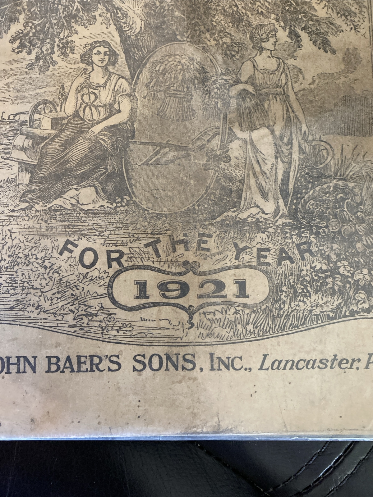 Vintage 1921 John Baers Sons Agricultural Almanac Lancaster Penn Farmers Almanac
