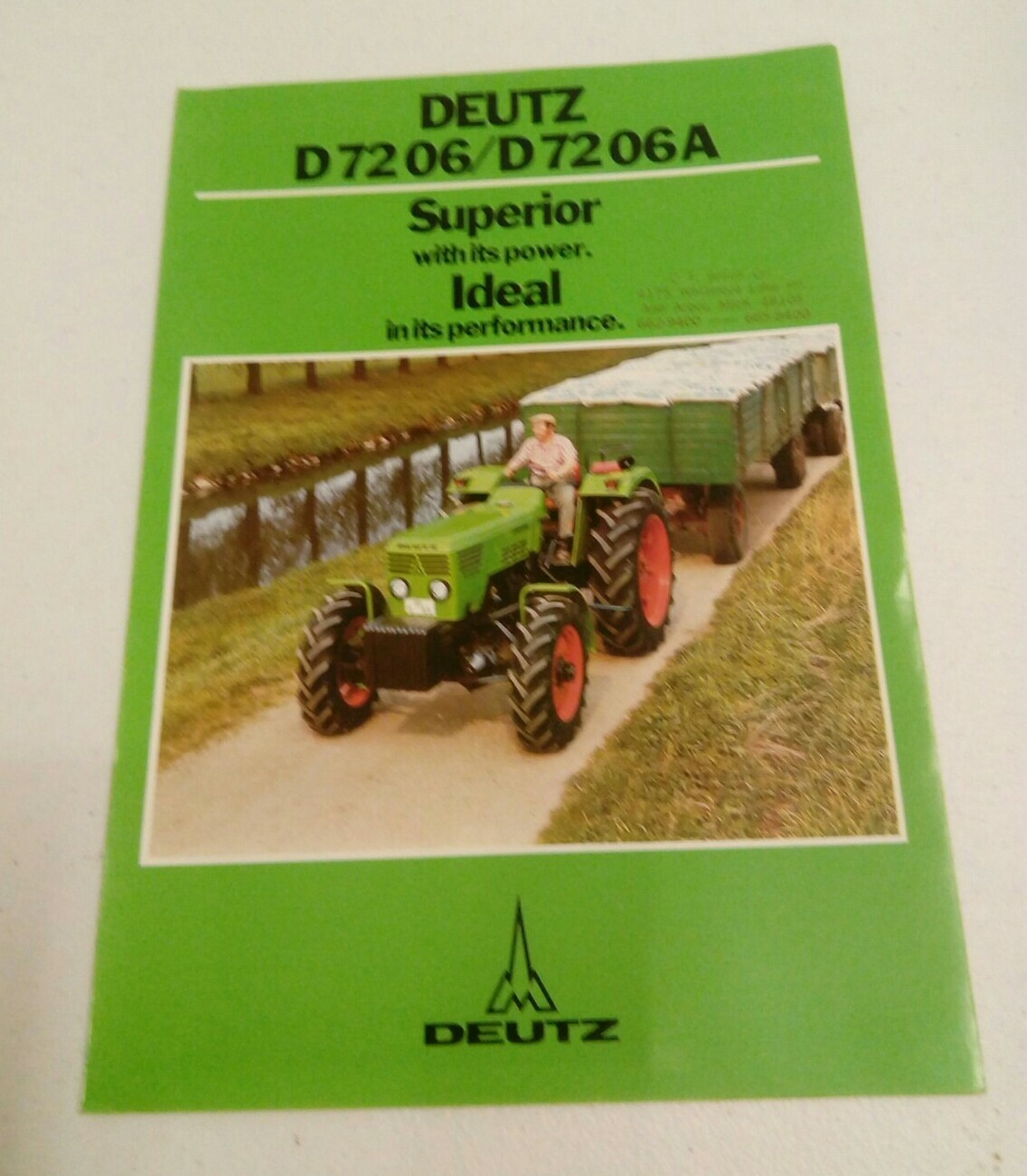 VINTAGE 1975 DEUTZ D7206 DIESEL TRACTOR CATALOG SALES BROCHURE CFBRAUN ANN ARBOR