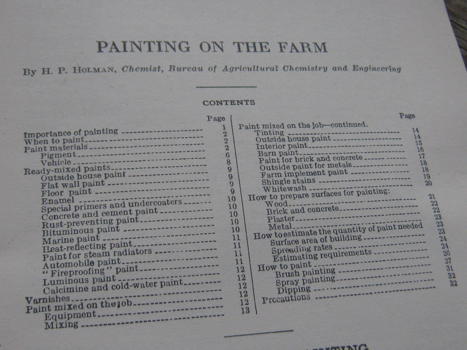 1925 US Dep&rsquo;t of Agriculture Farmer&rsquo;s Bulletin No.1452 Painting On The Farm