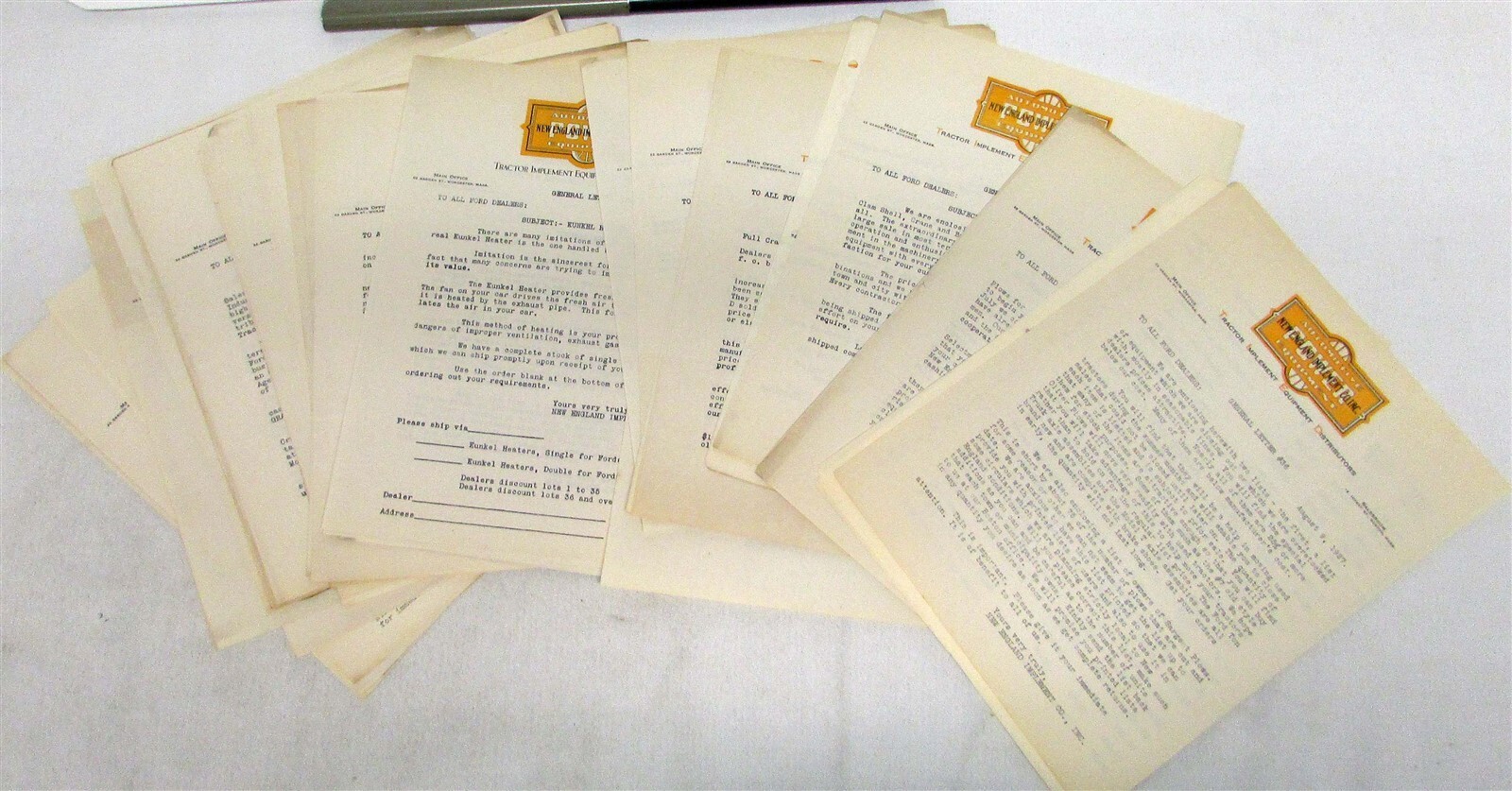 1927 Ford Original General Dealer Letters Pricing Info Specifications Sheets