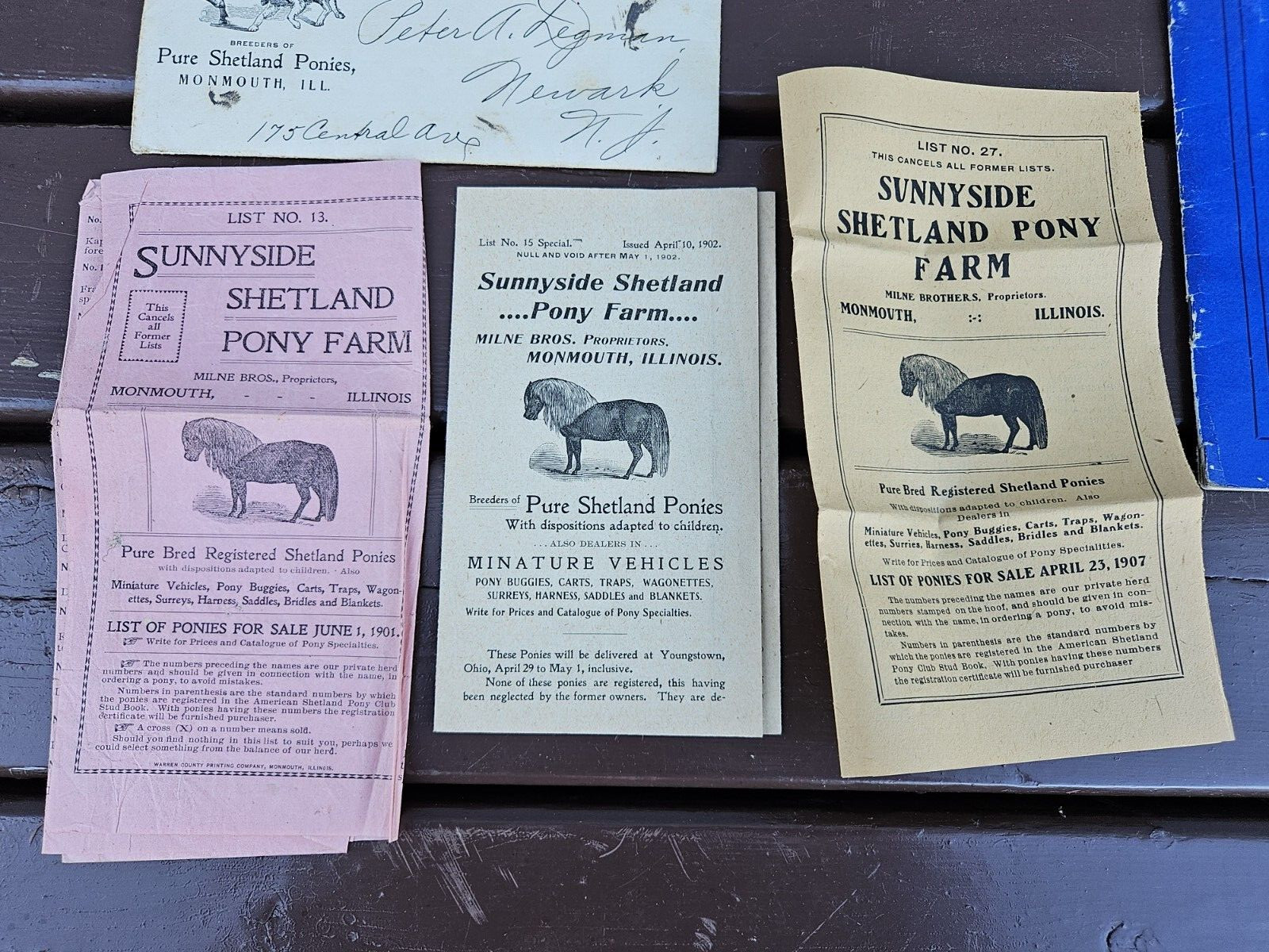 Sunny Side Shetland Pony Farm Catalog & Brochures Monmouth ILL. 1902 +