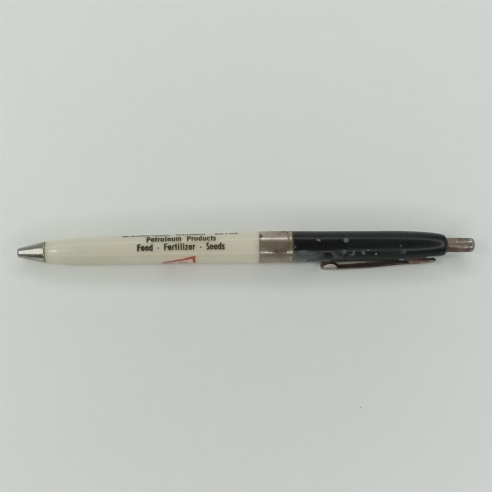Vintage Pilot FS Farm Services Advertising Ink Pen White & Black Barrel 1960s