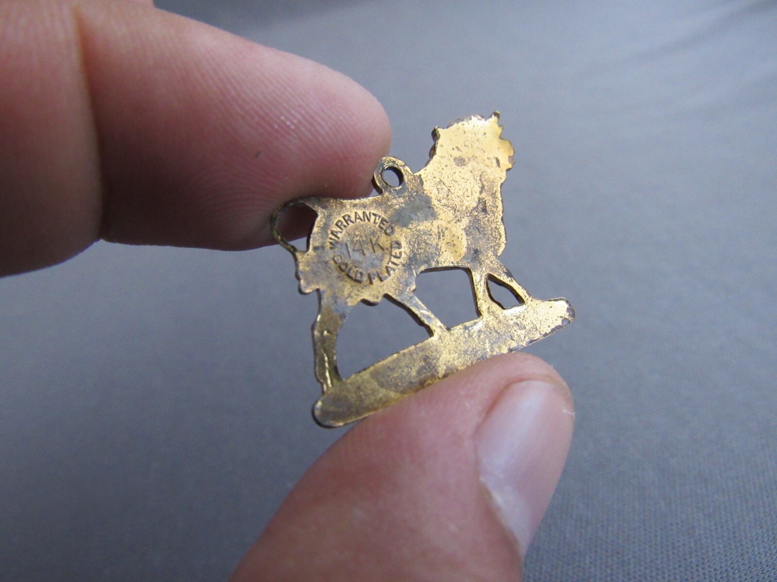 VINTAGE WARRANTED 14K GOLD PLATE BULL DURHAM STEER BULL COW TAG FOB
