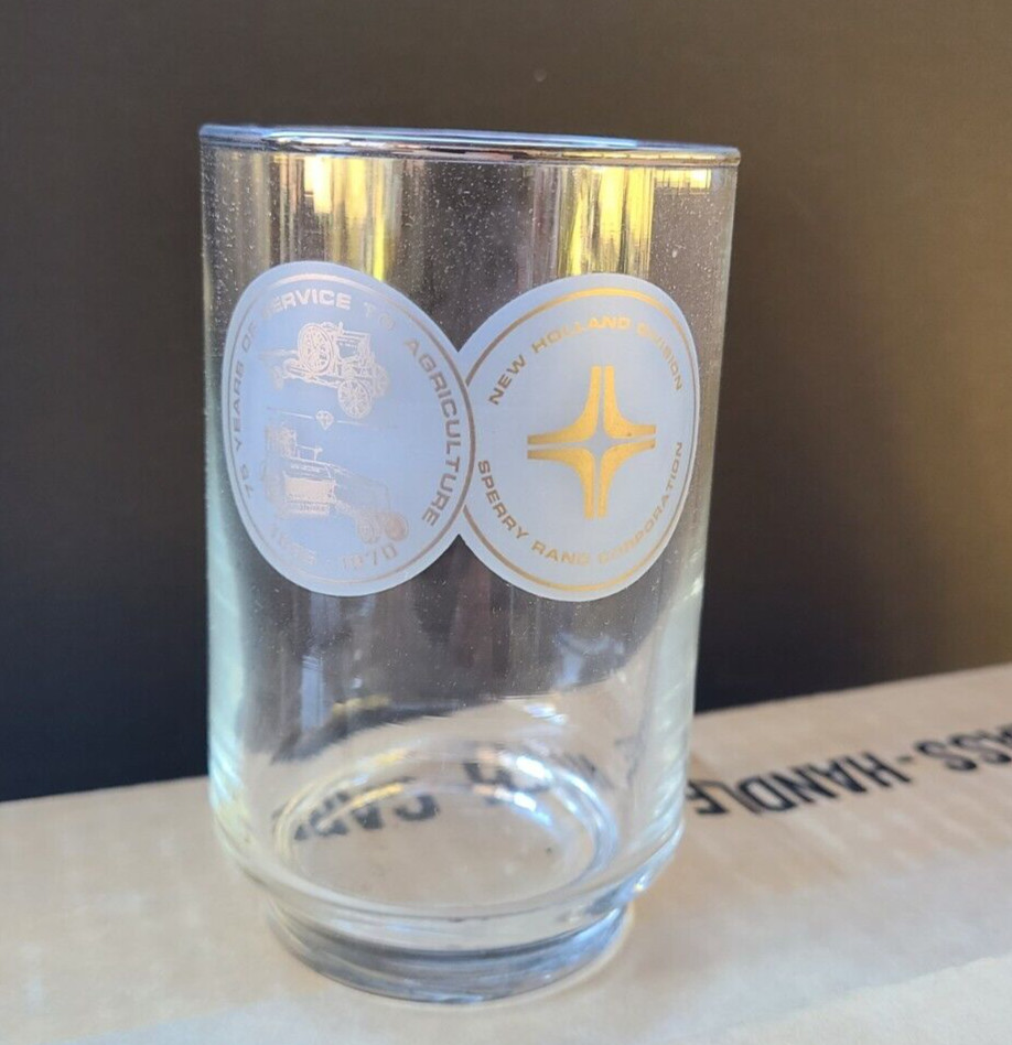 SPERRY RAND NEW HOLLAND DIVISION PA AGRICULTURE 8 GLASS SET FARM EQUIPMENT 75TH